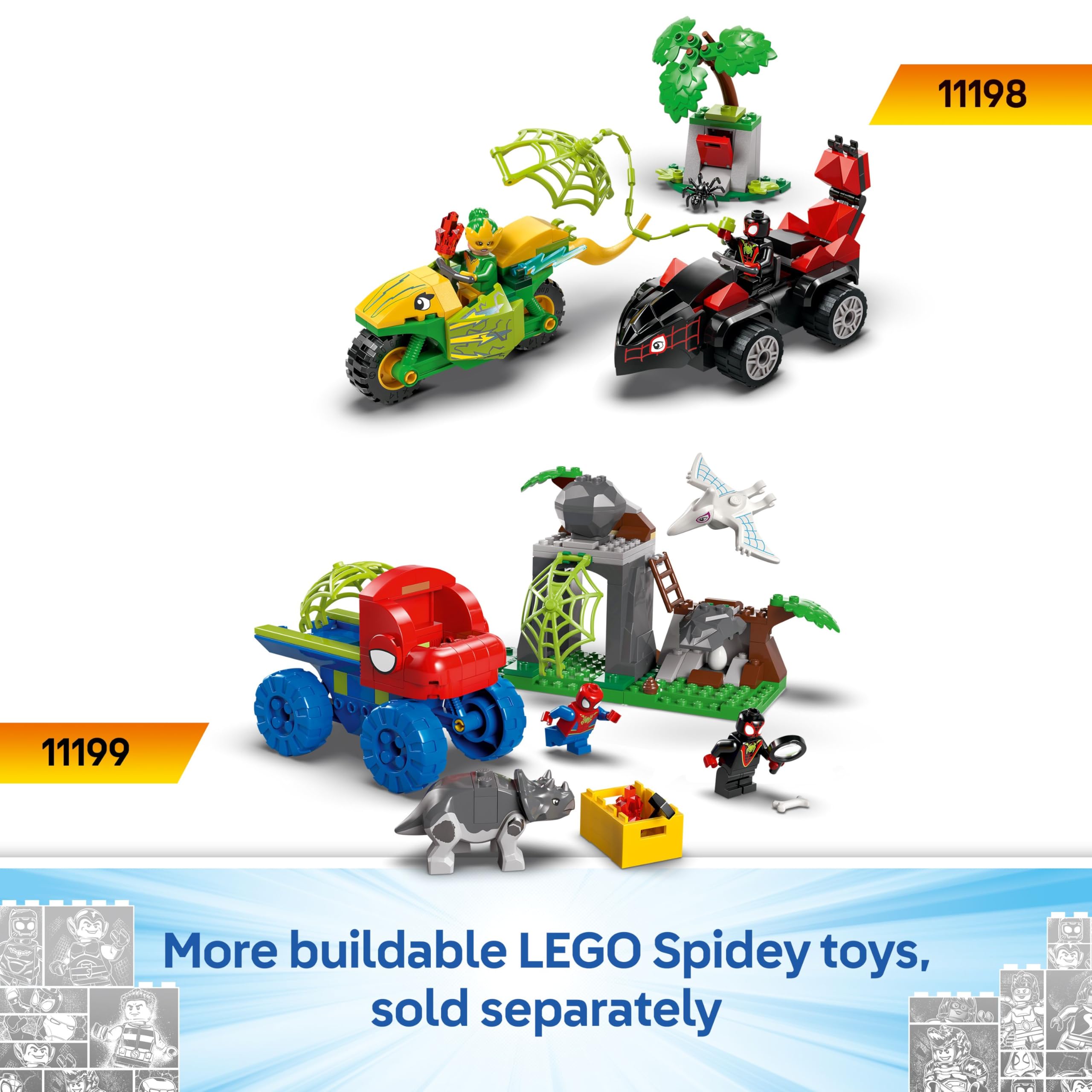 LEGO Marvel Spidey and Gobby’s Raptor Battle at Tree House HQ - Building Playset for Ages 4+ 5