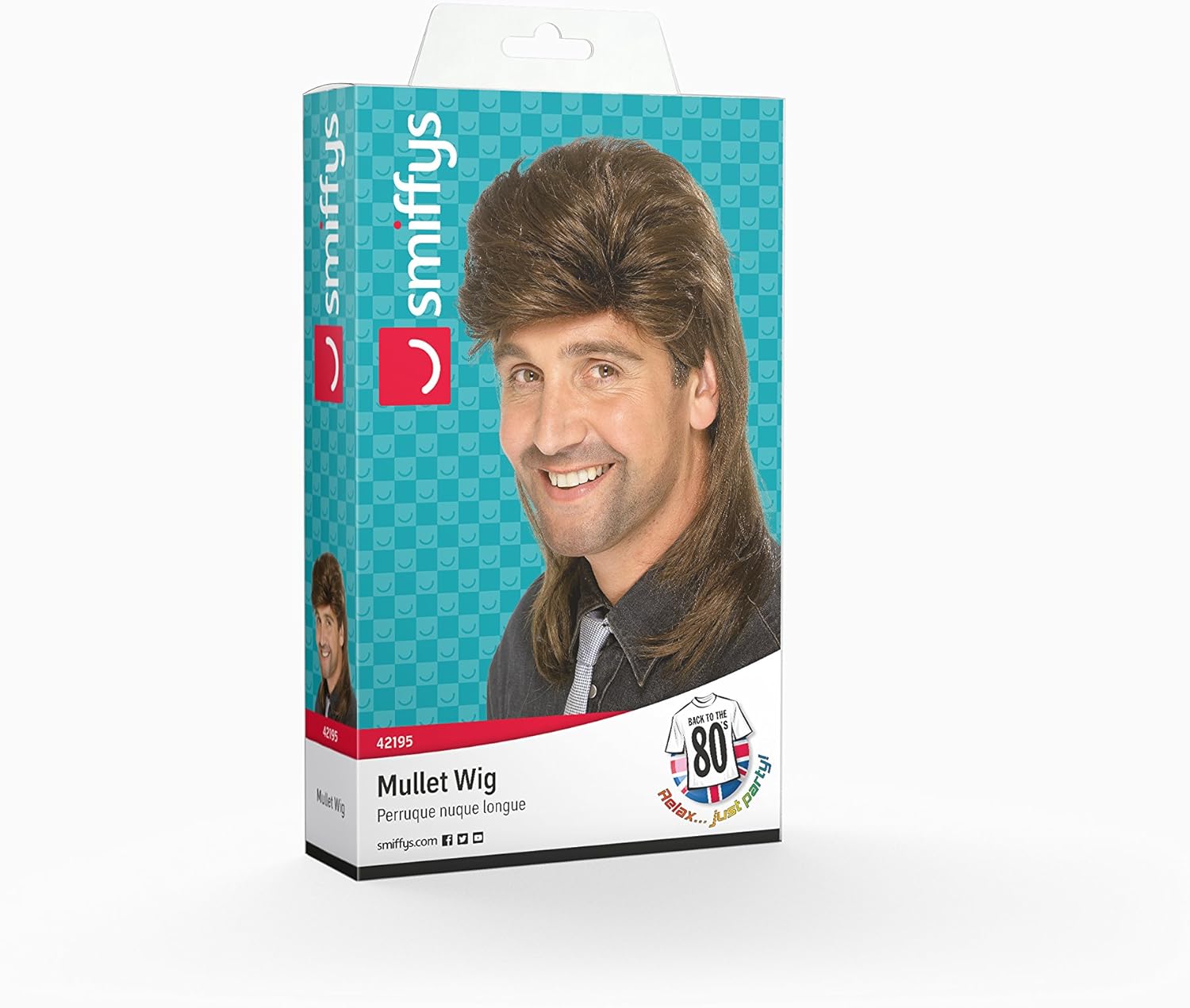 Smiffys 80s Mullet Wig - Brown 2