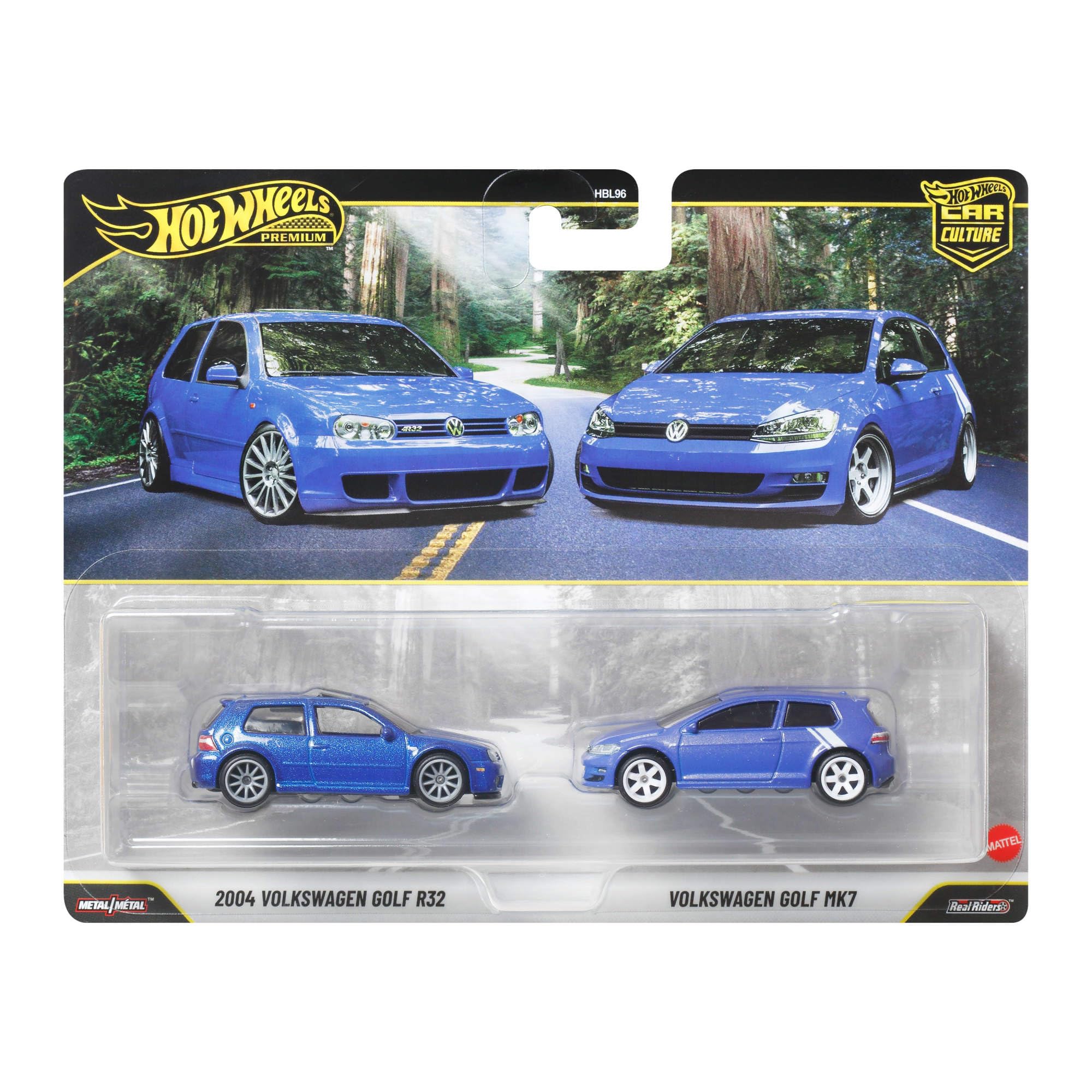Hot Wheels Premium Car Culture 2-Pack (2004 Volkswagen Golf R32 & VW) | 1:64 Scale Metal/Metal 1