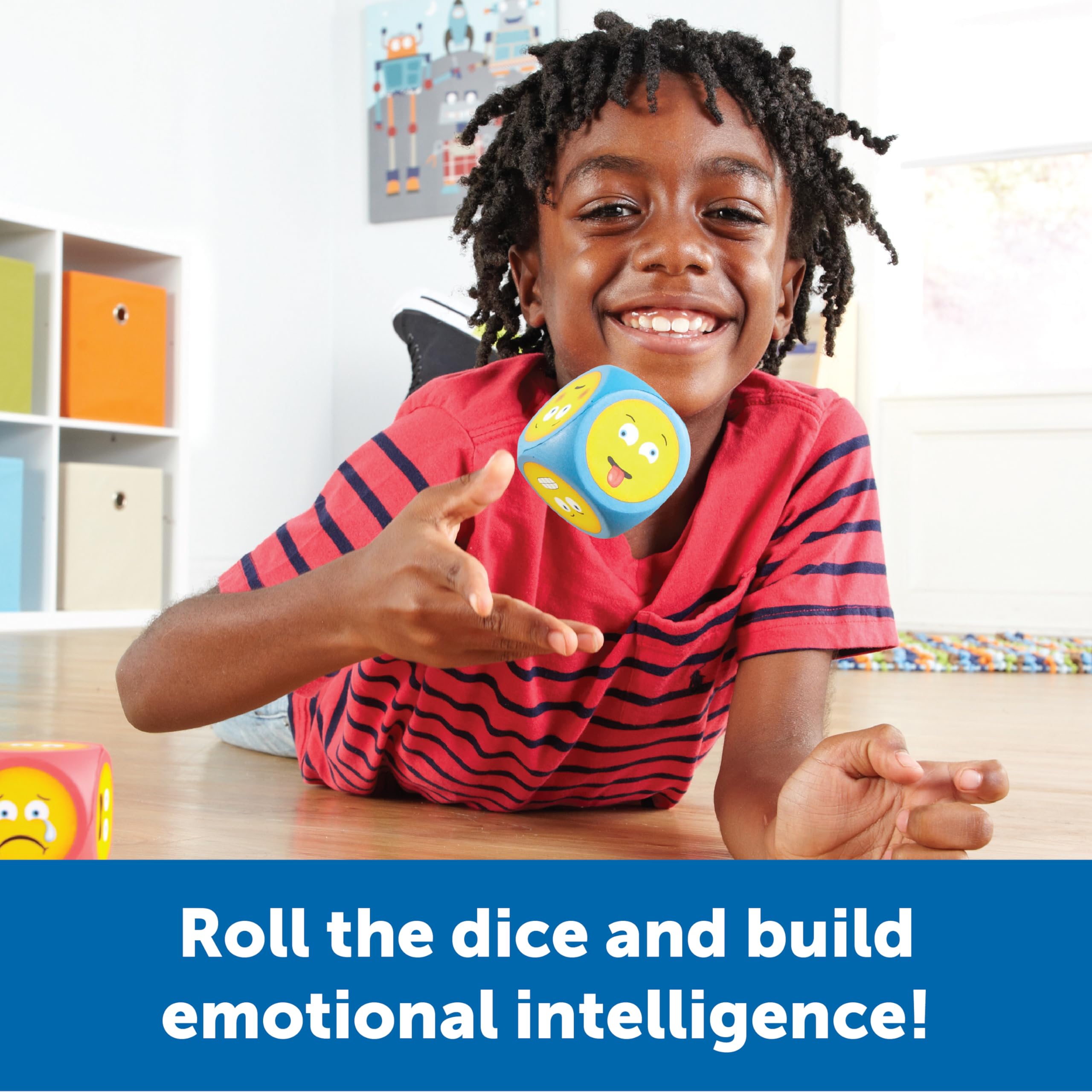 Learning Resources Soft Foam Emoji Cubes - Ages 3+ | Set of 4 | Emotional Learning