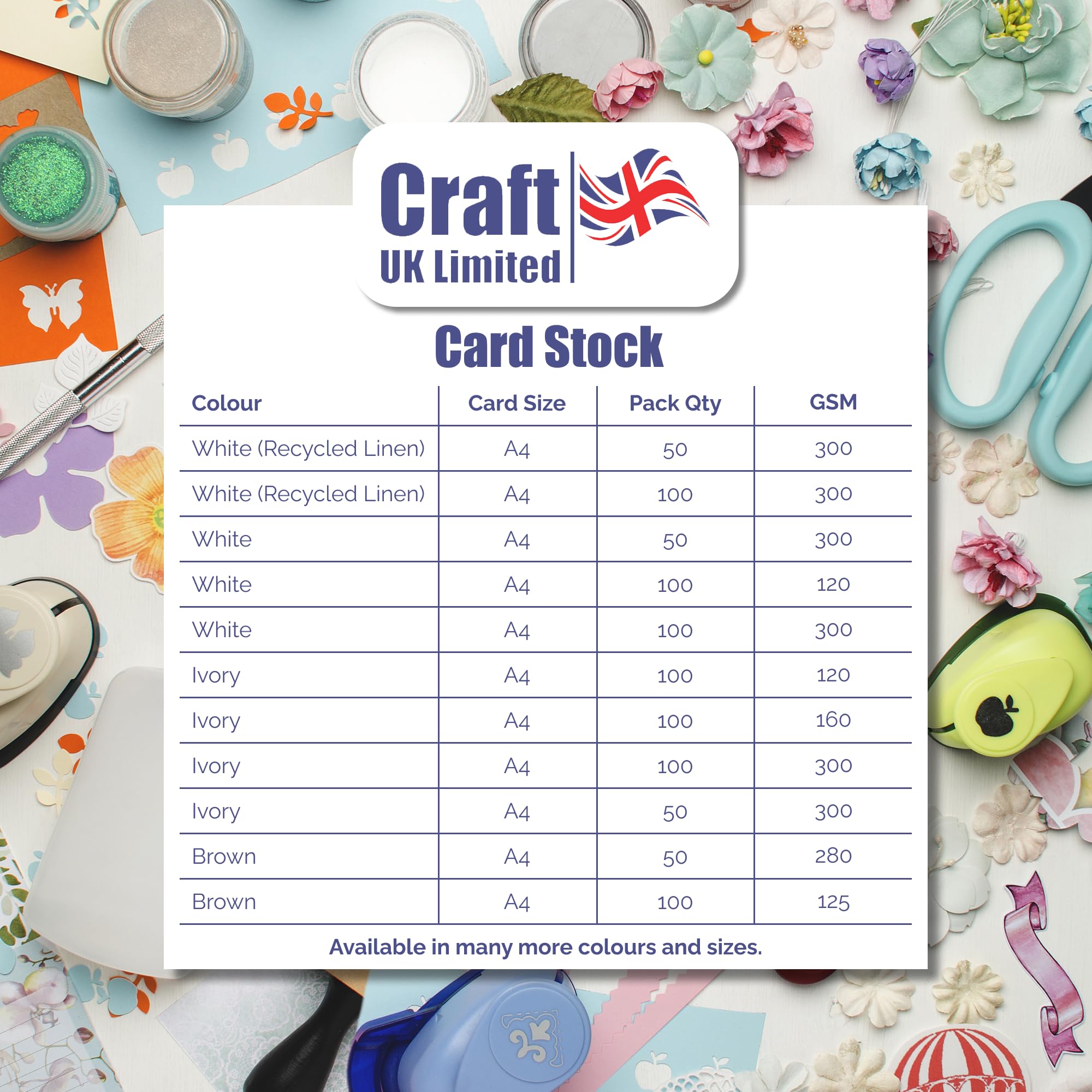 Craft UK W126 Ivory Paper 120 GSM - 100 Sheets 8