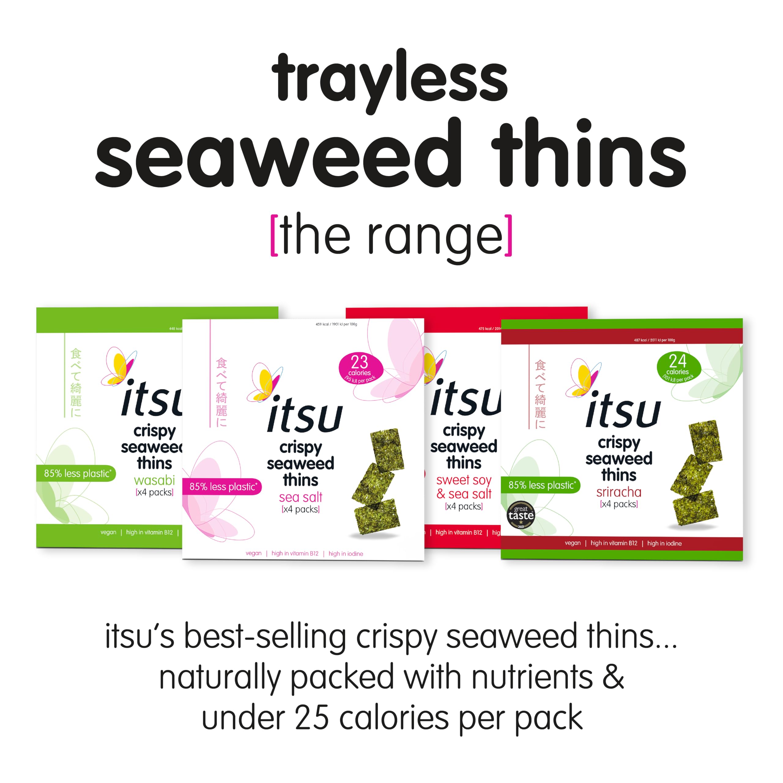 itsu Wasabi Flavour Seaweed Thins - 32 Pack (5g Each) | Vegan | Low Calorie Snack 6