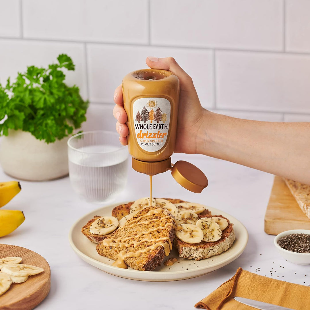 Whole Earth Drizzler Original Roasted Peanut Butter - Super Smooth Squeezy Spread