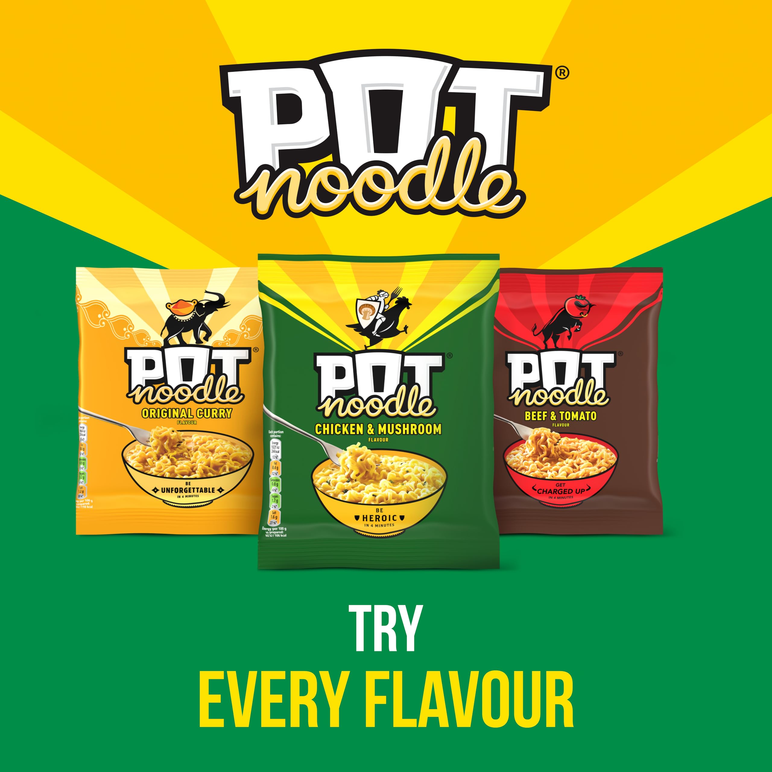 Pot Noodle Chicken & Mushroom Instant Noodles Block with Sauce and Seasoning | 2 Servings 3