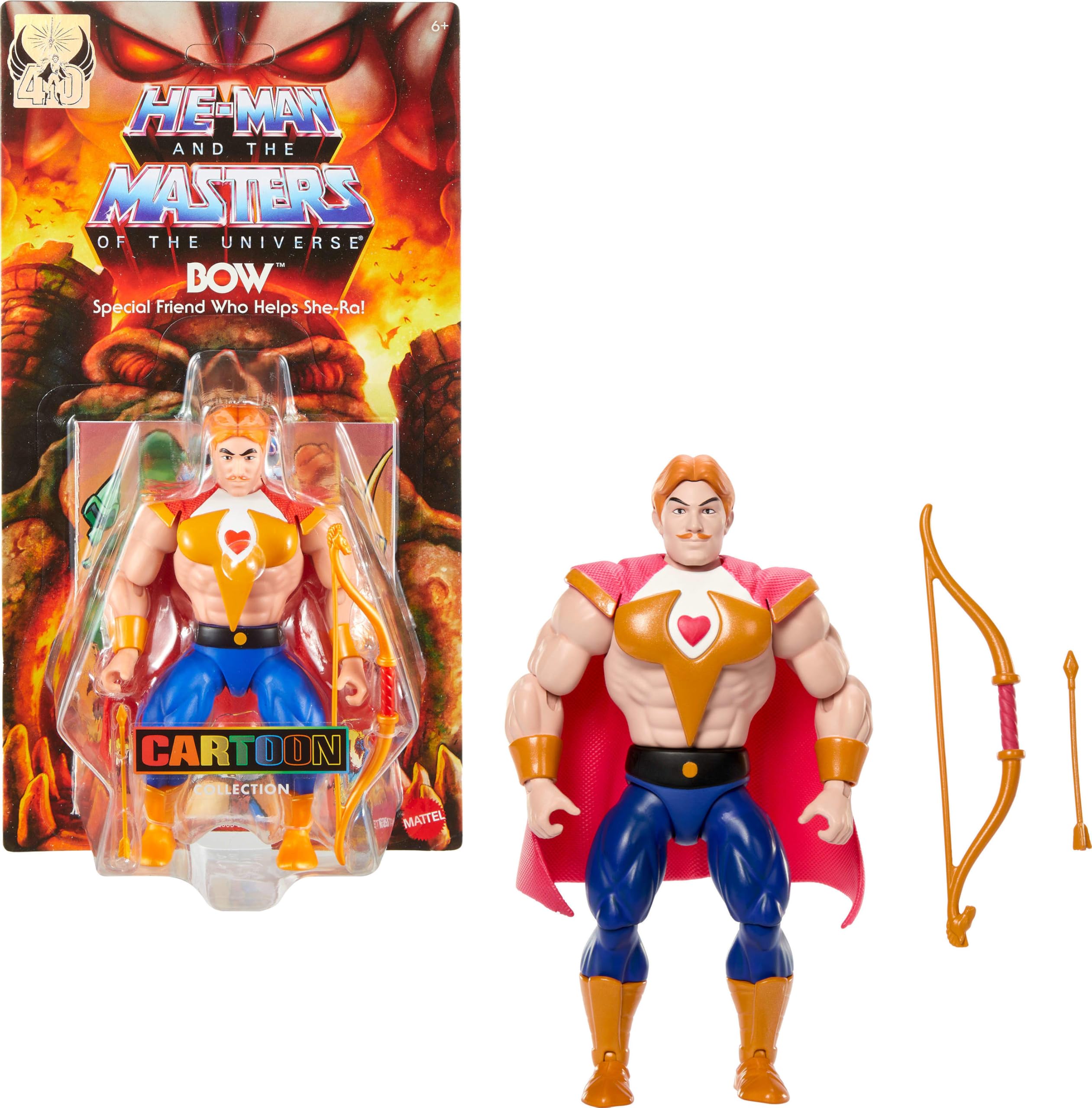 Masters of the Universe Origins Bow Action Figure - 5.5-Inch Scale, 16 Points of Articulation, Ages 6+ 6