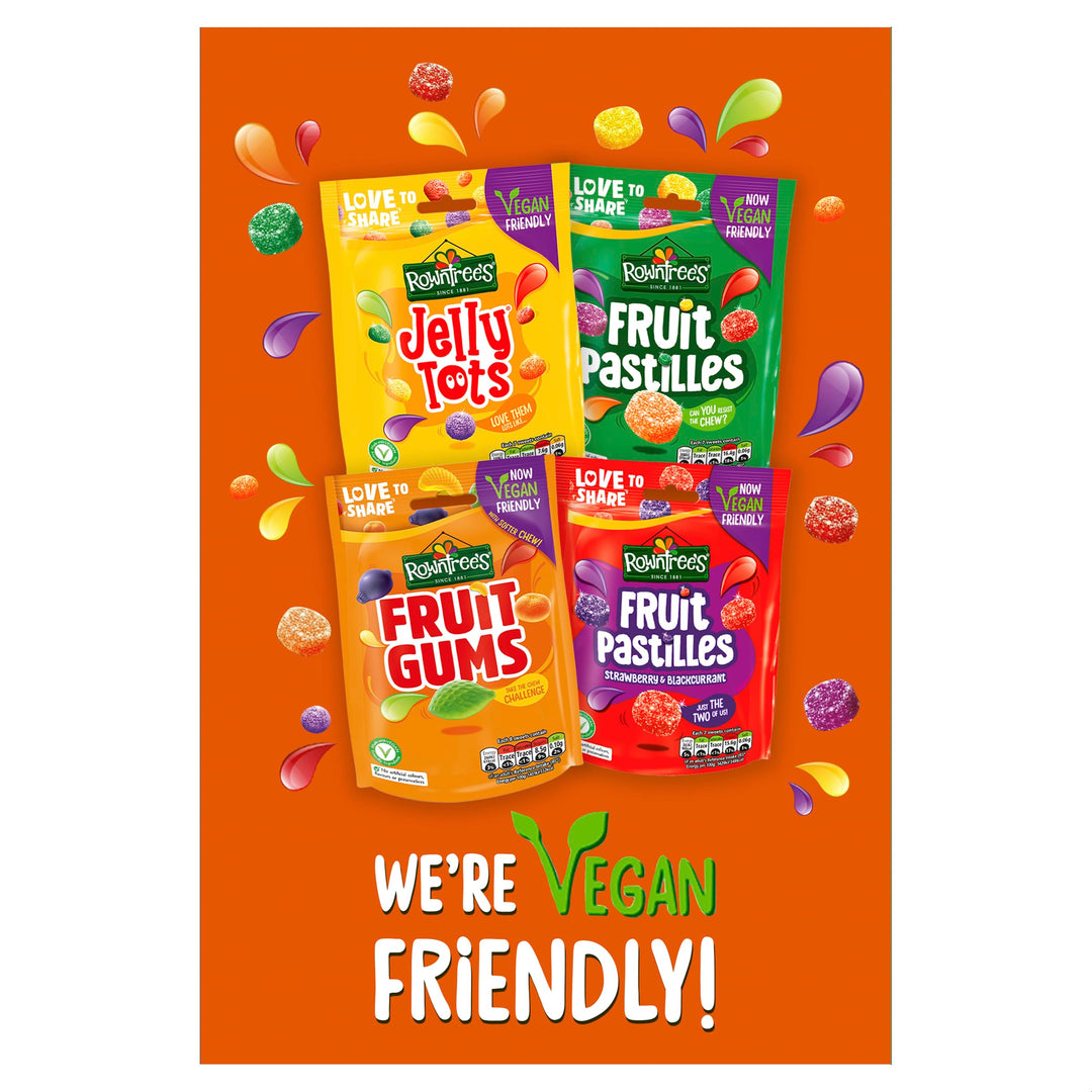 Rowntree's Fruit Gums Sweets Sharing Bags, Vegan Friendly, 10 x 150g