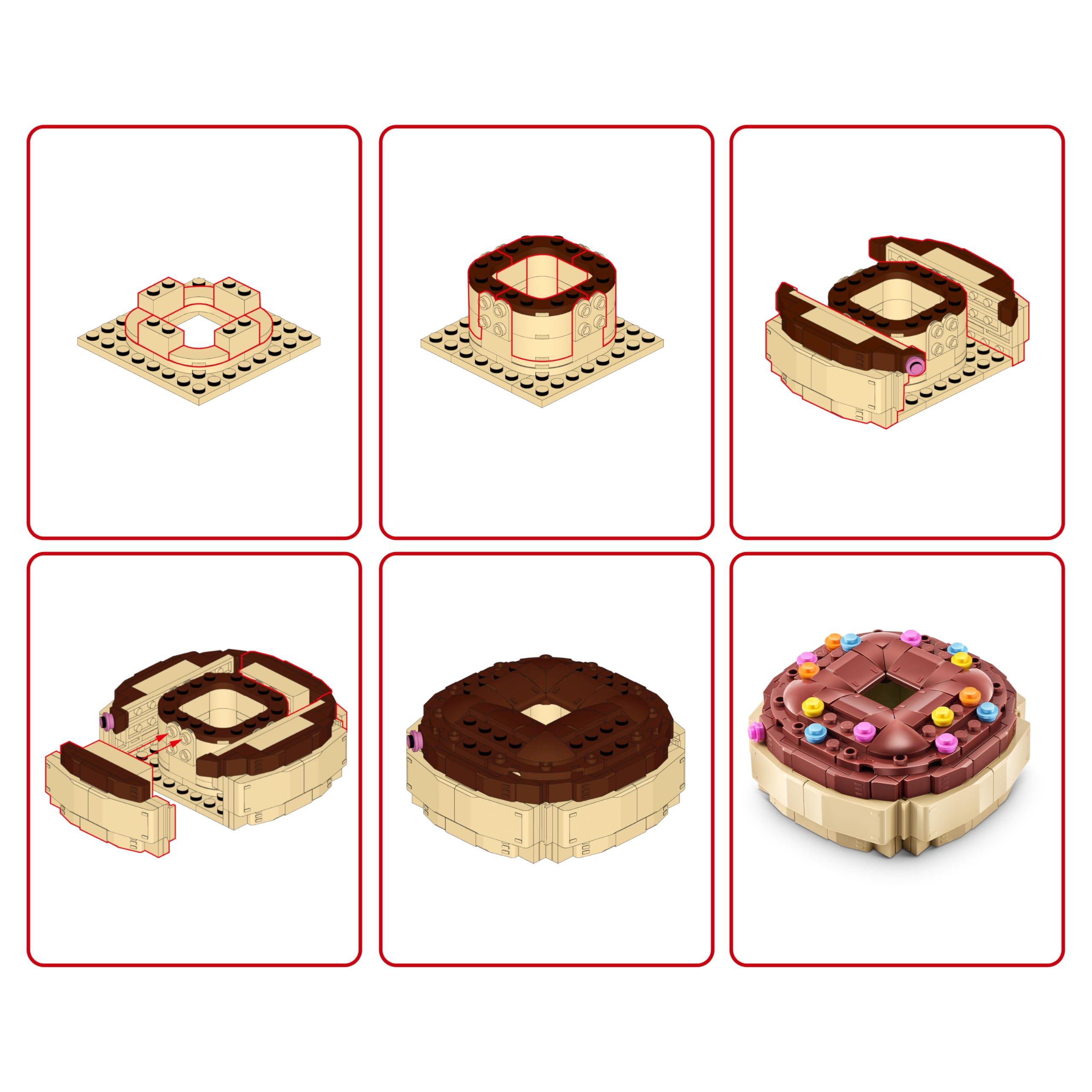 MAX Premium Snacks Building Bricks - Doughnut Collectible Set for Ages 3+ 6