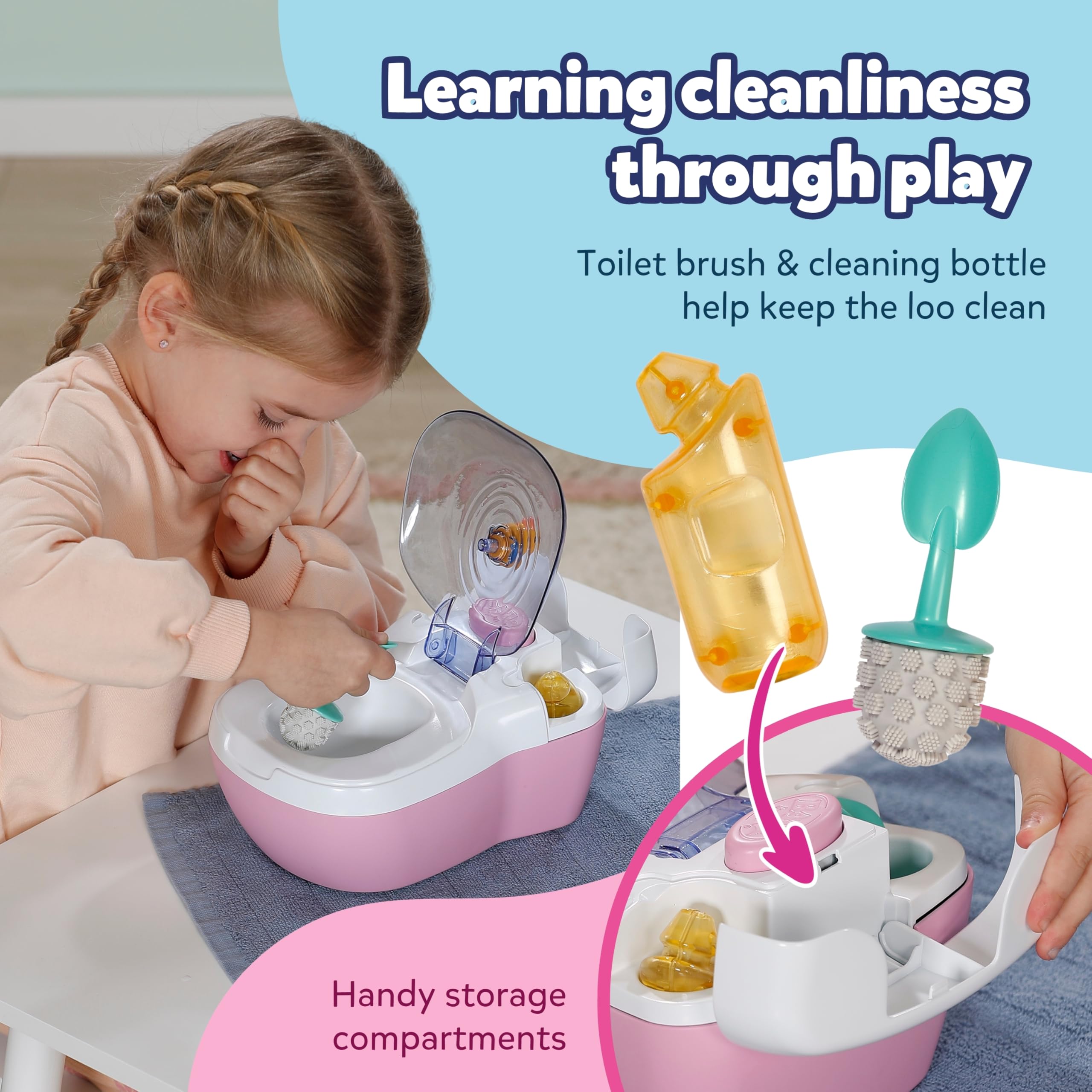 BABY born Toilet - Doll Toilet with Flushing Sounds, Toilet Song & Accessories 8