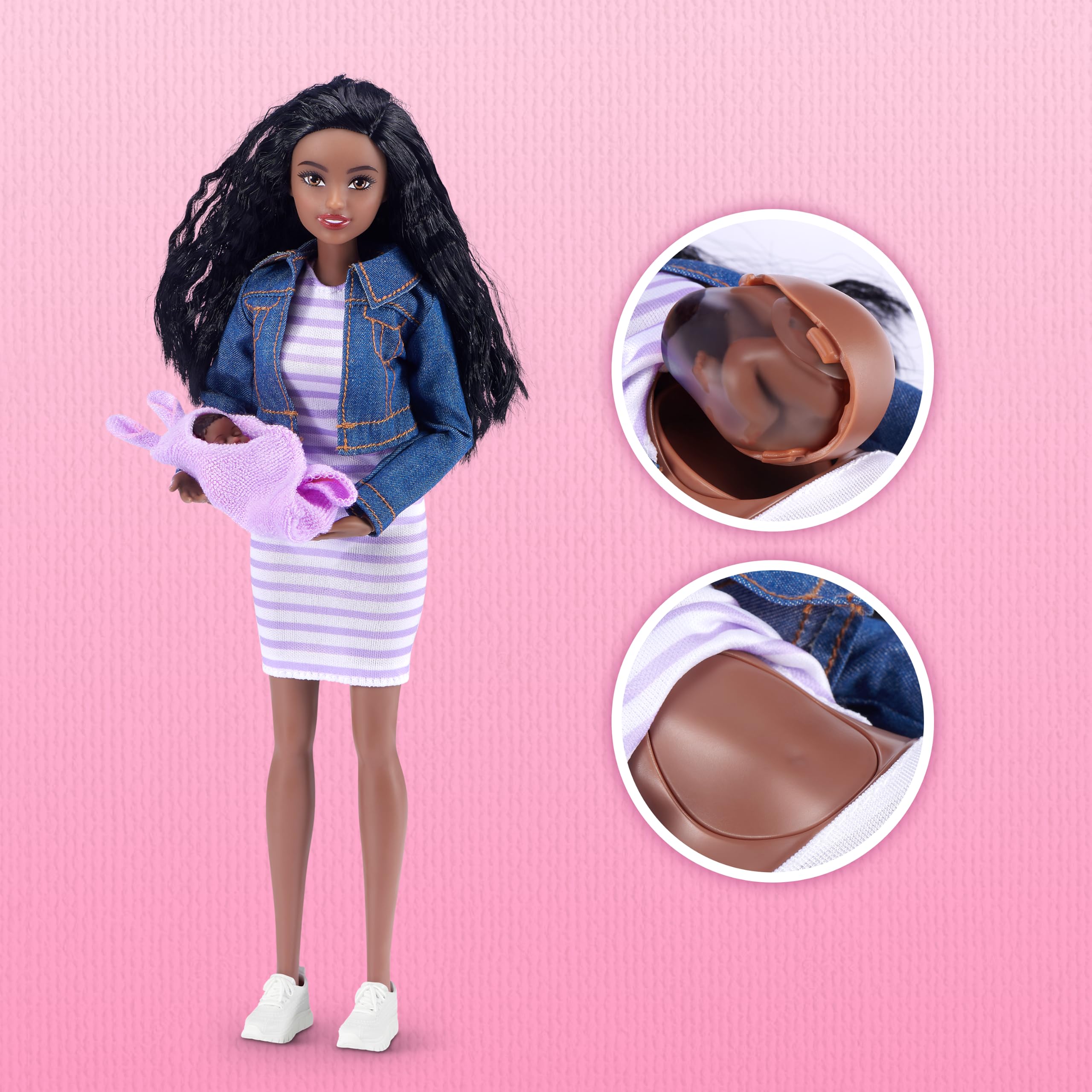 ZURU MY MINI Mom & Baby Surprise Doll Playset - Includes Pregnant Doll, Newborn, Accessories | Ages 3+ 2