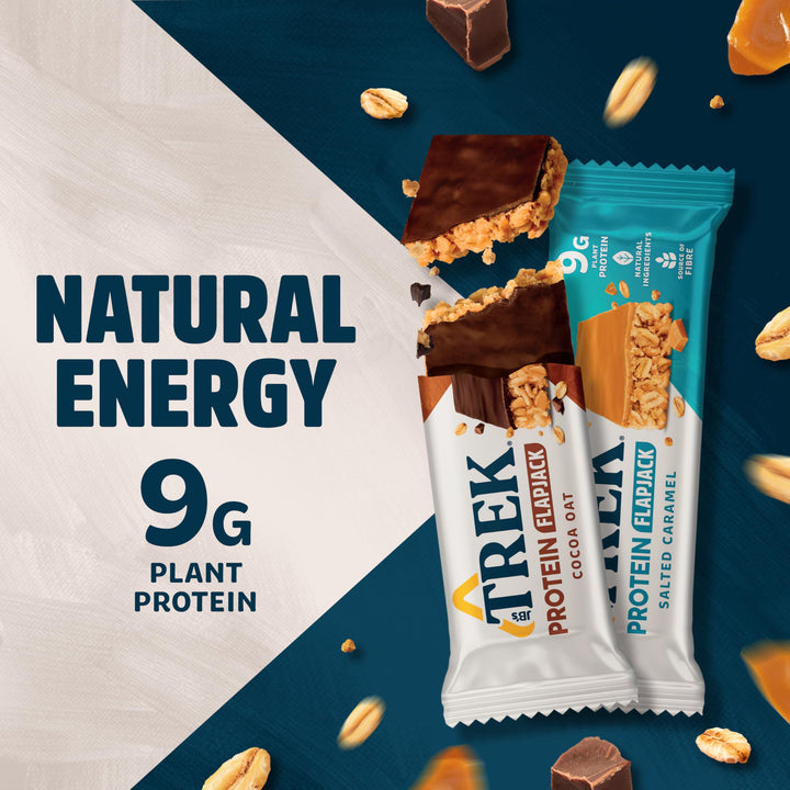 TREK High Protein Flapjack Variety Pack - Gluten Free - Plant Based - Vegan - 800g