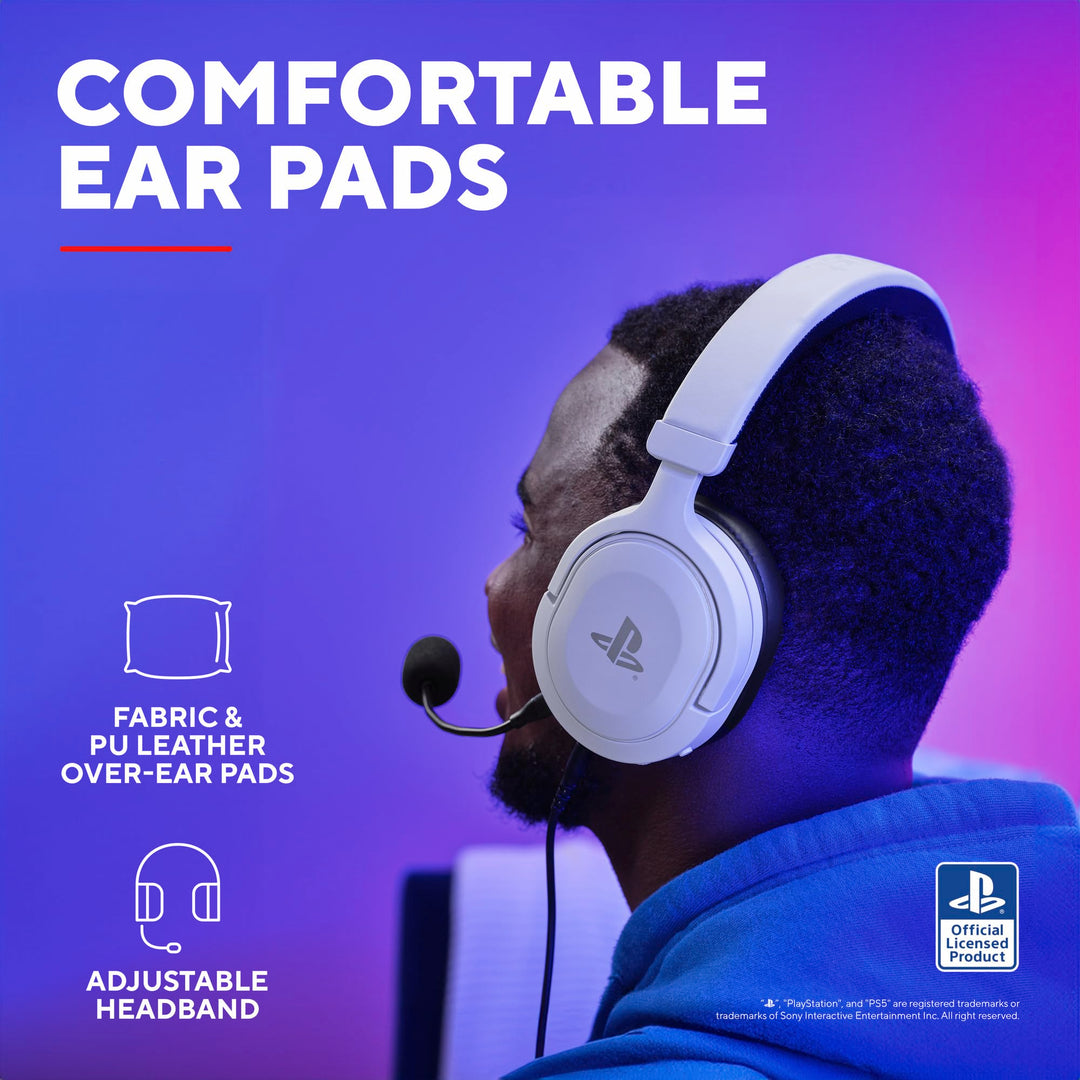 Trust Gaming GXT 498W Forta Officially Licensed PS5 Gaming Headset with 50mm Drivers & Detachable Mic