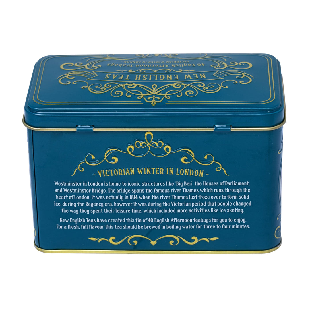 New English Teas Victorian Skaters Christmas Tea Tin - Afternoon Tea Blend, 80g (40 Tea Bags)
