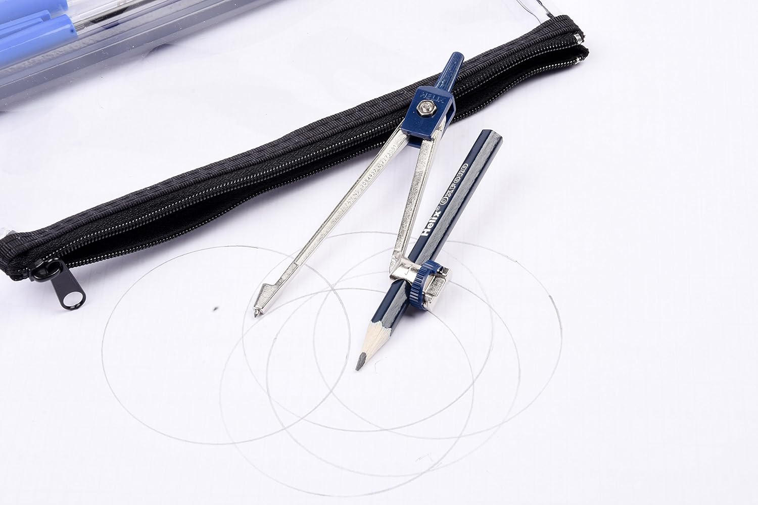 Helix Oxford Metal Compass & Pencil, Black 4