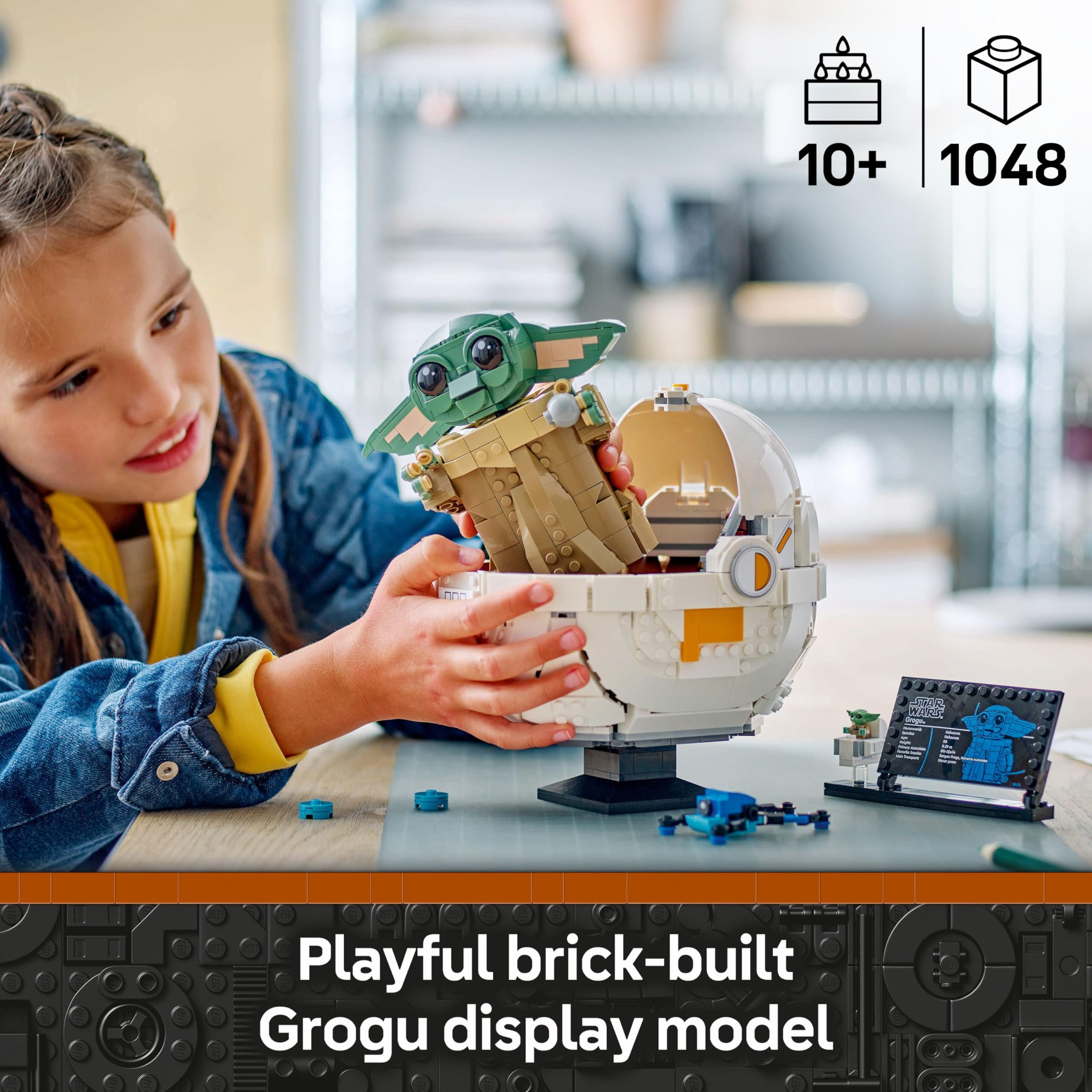 LEGO Star Wars 75403 Grogu with Hover Pram Building Toy Set - Buildable Display Model for Kids 10+ 8