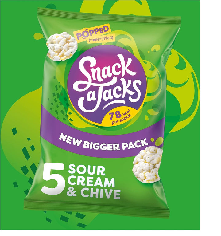 Snack a Jacks Crispy Sour Cream and Chive Snacks, 19 g (Pack of 5)