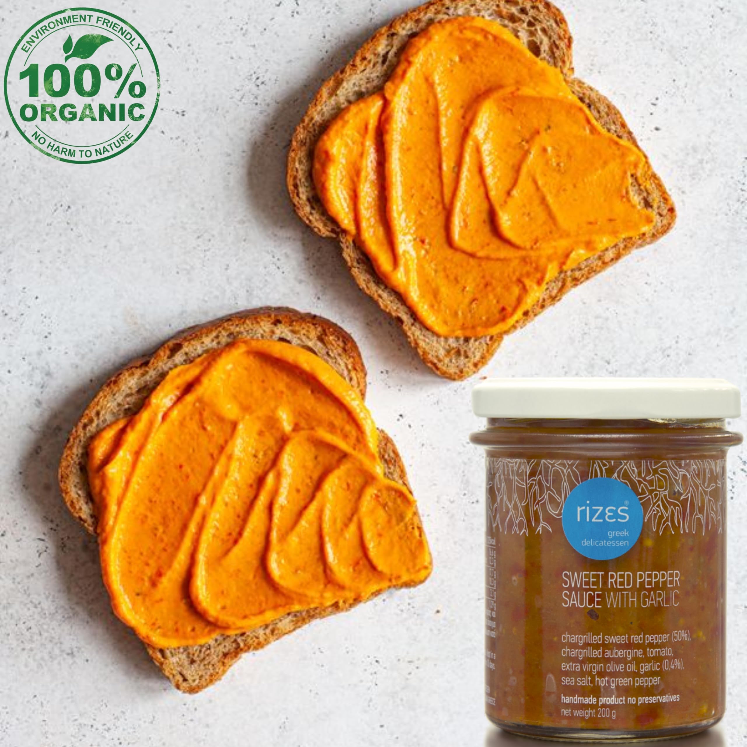 Rizes Greek Delicatessen Sweet Red Pepper Sauce with Garlic - Artisan Paste | 200g 2