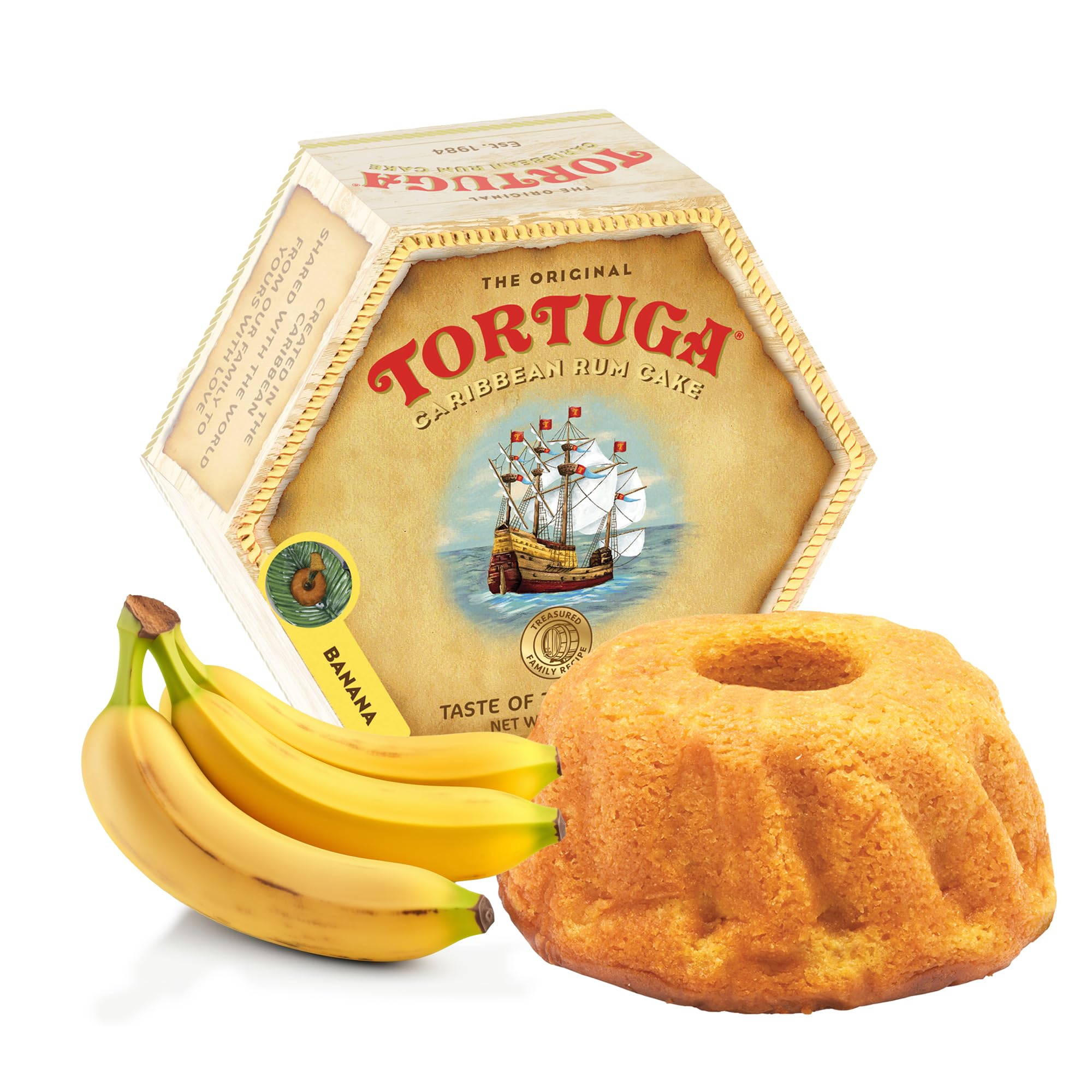 TORTUGA - Banana Flavour Rum Cake 454 g, Moist Caribbean Style Dessert 1