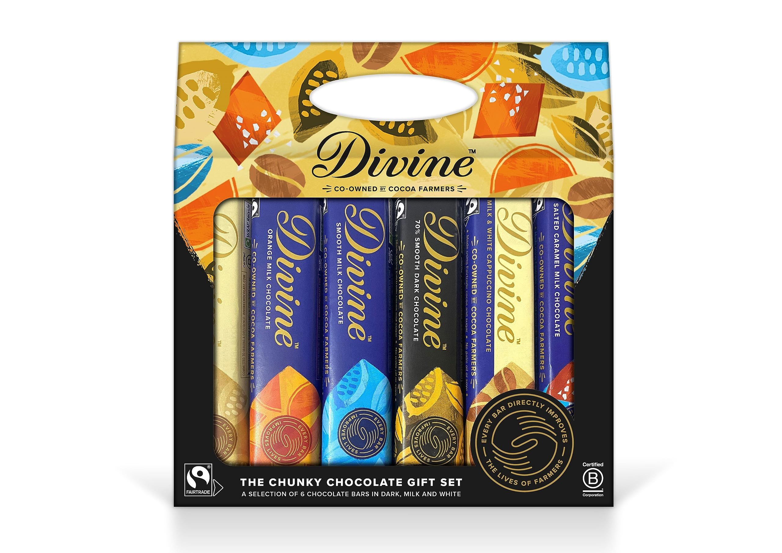 Divine - Chunky Chocolate Gift Pack (6 x 35g Bars) 1