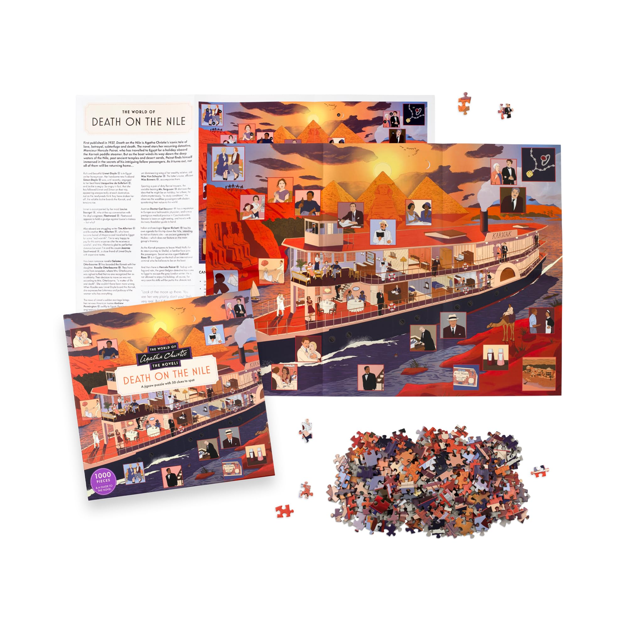 Laurence King The World of Agatha Christie: Death on the Nile Jigsaw Puzzle - 1000 Pieces 2