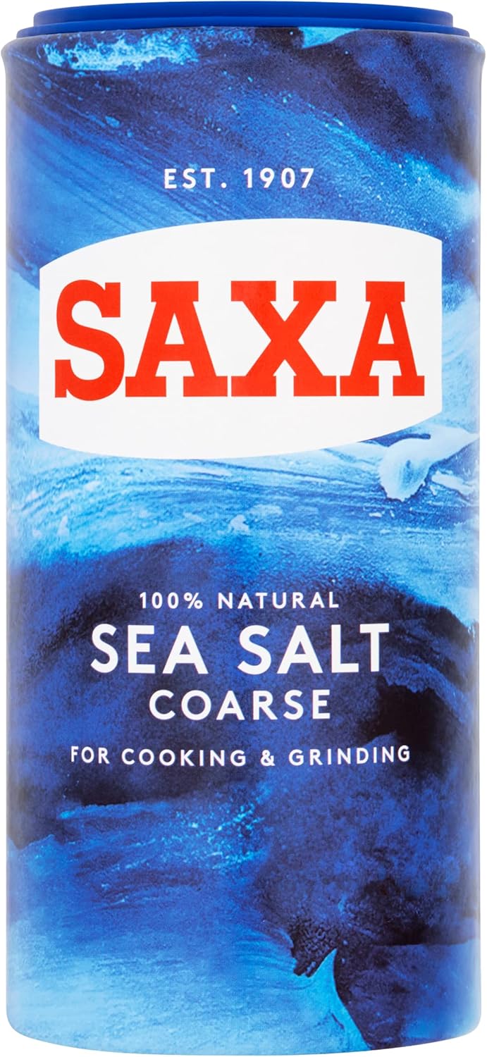 Saxa Sea Salt Coarse for Cooking & Grinding, 350g Drum