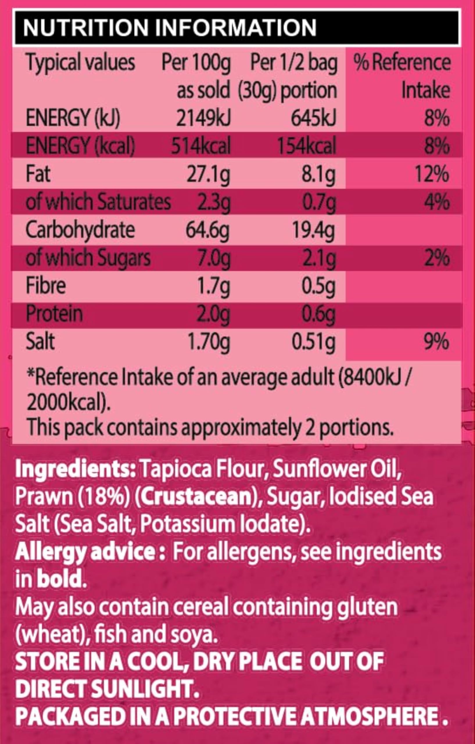 Sharwood's Prawn Crackers – Crispy Chinese Snack with Real Prawns, 60g Pack of 6 4