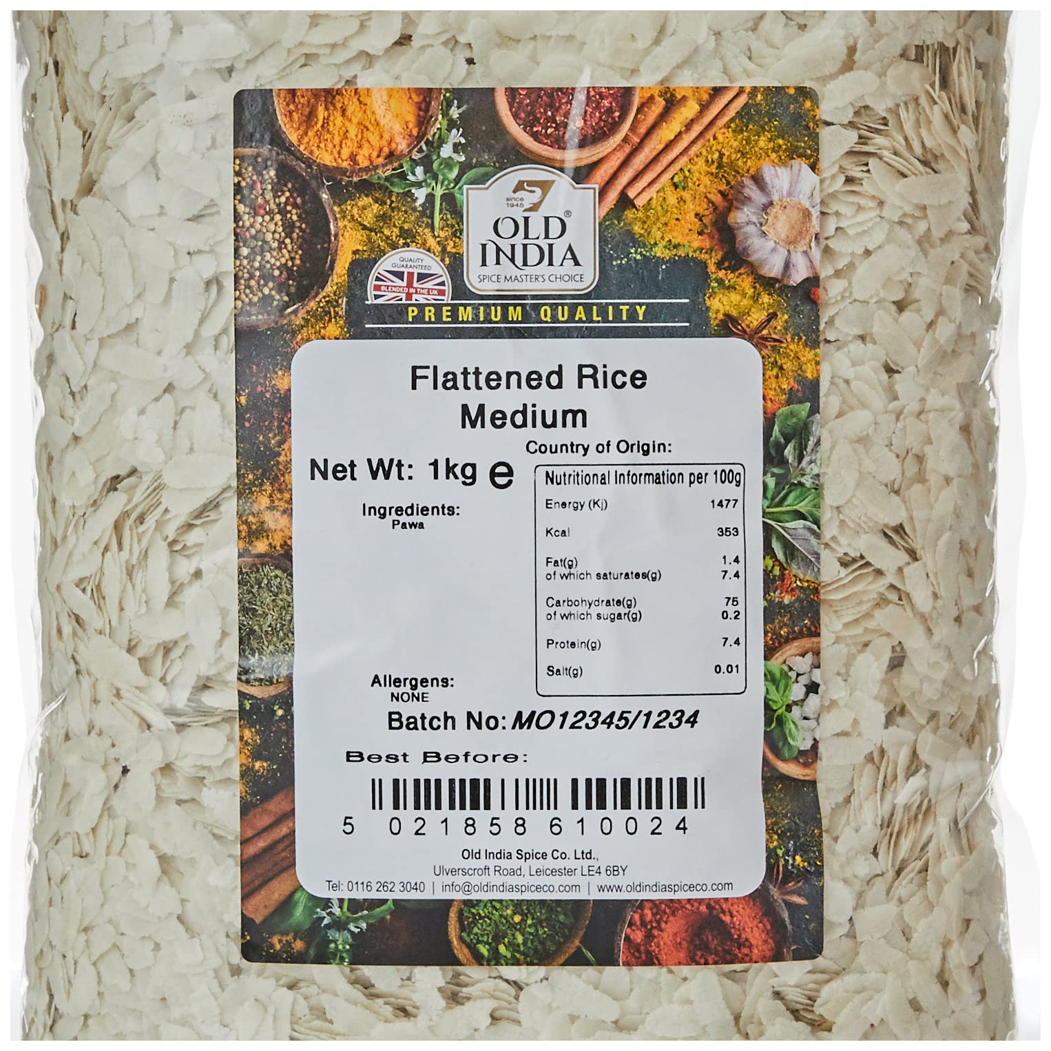 Old India Flattened Rice Medium - 1kg Natural & Additive Free | Pawa 2