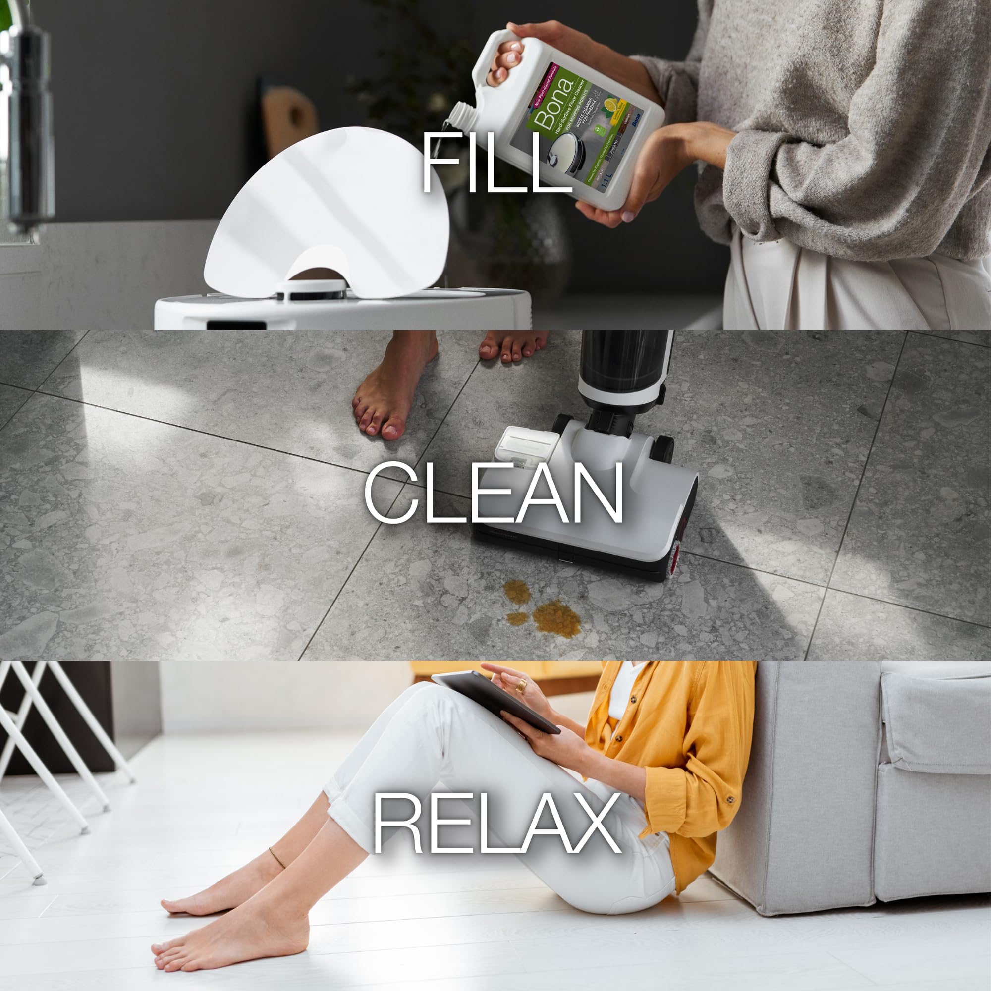 Bona Hard-Surface Floor Cleaner Concentrate for Mopping Robots | 1.1L Lemon Mint 4