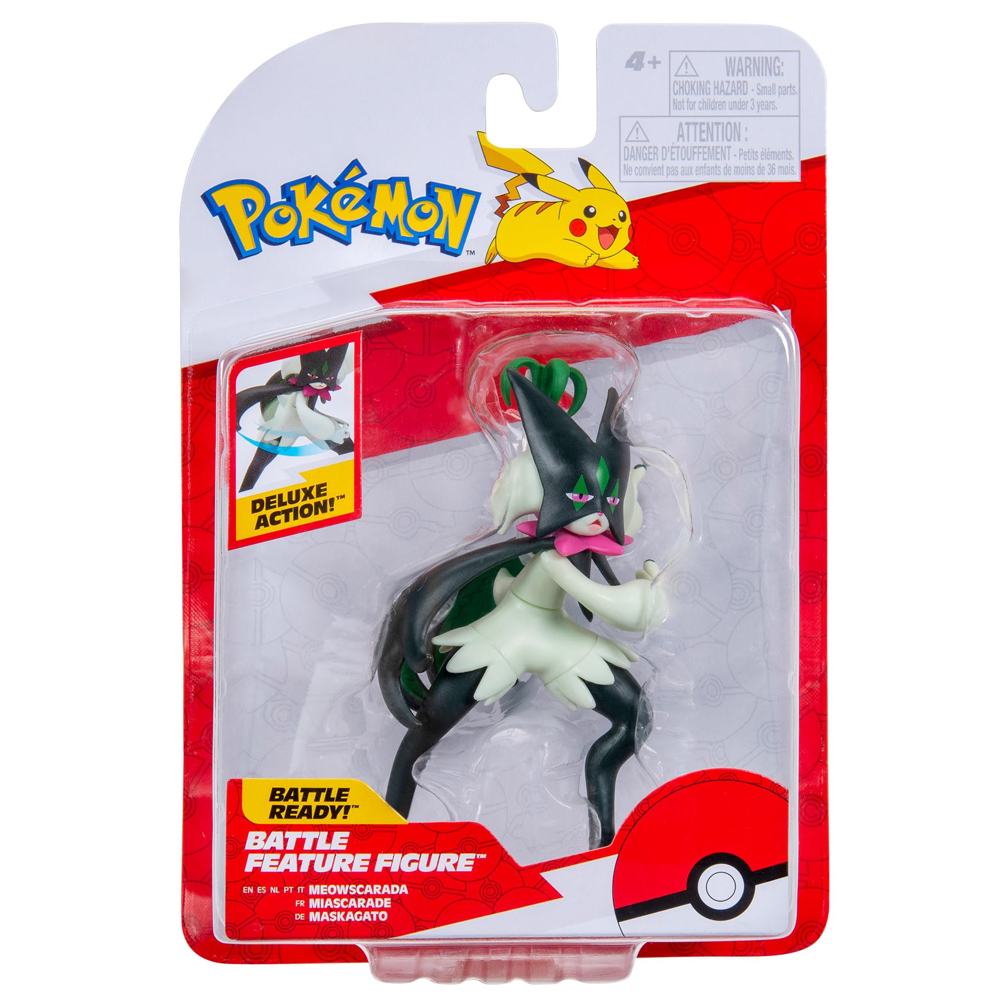 Pokémon Meowscarada Battle Figure - 4.5-Inch Articulated Action Figure with Attack Feature 4