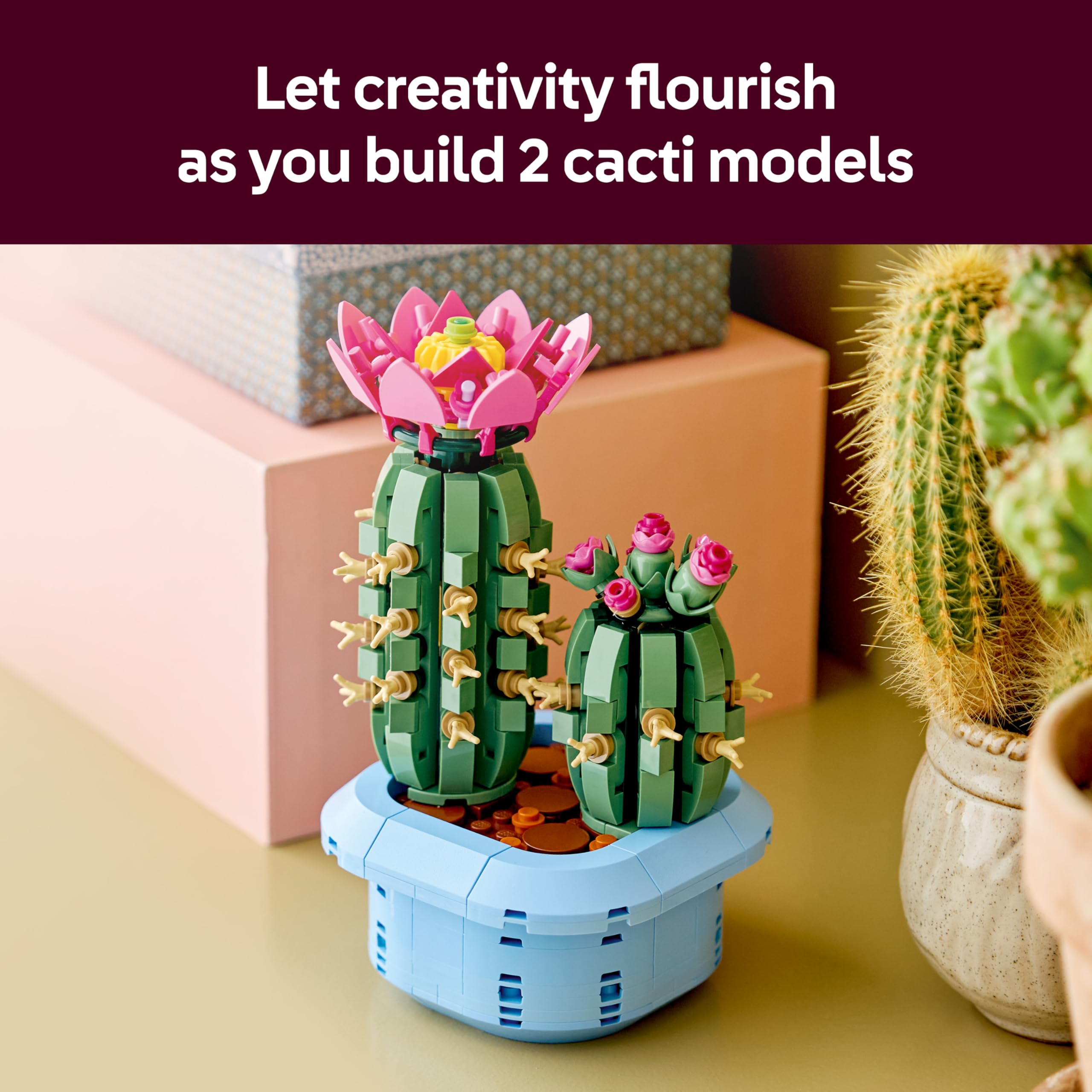 LEGO Botanicals Flowering Cactus Building Set 11509 | 2 Artificial Plants | Ages 9+ 3