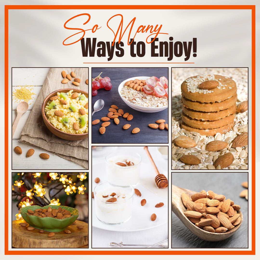 Chandra Whole Foods - Almonds 1KG - Premium Raw Almonds for Snacking, Baking, Smoothies