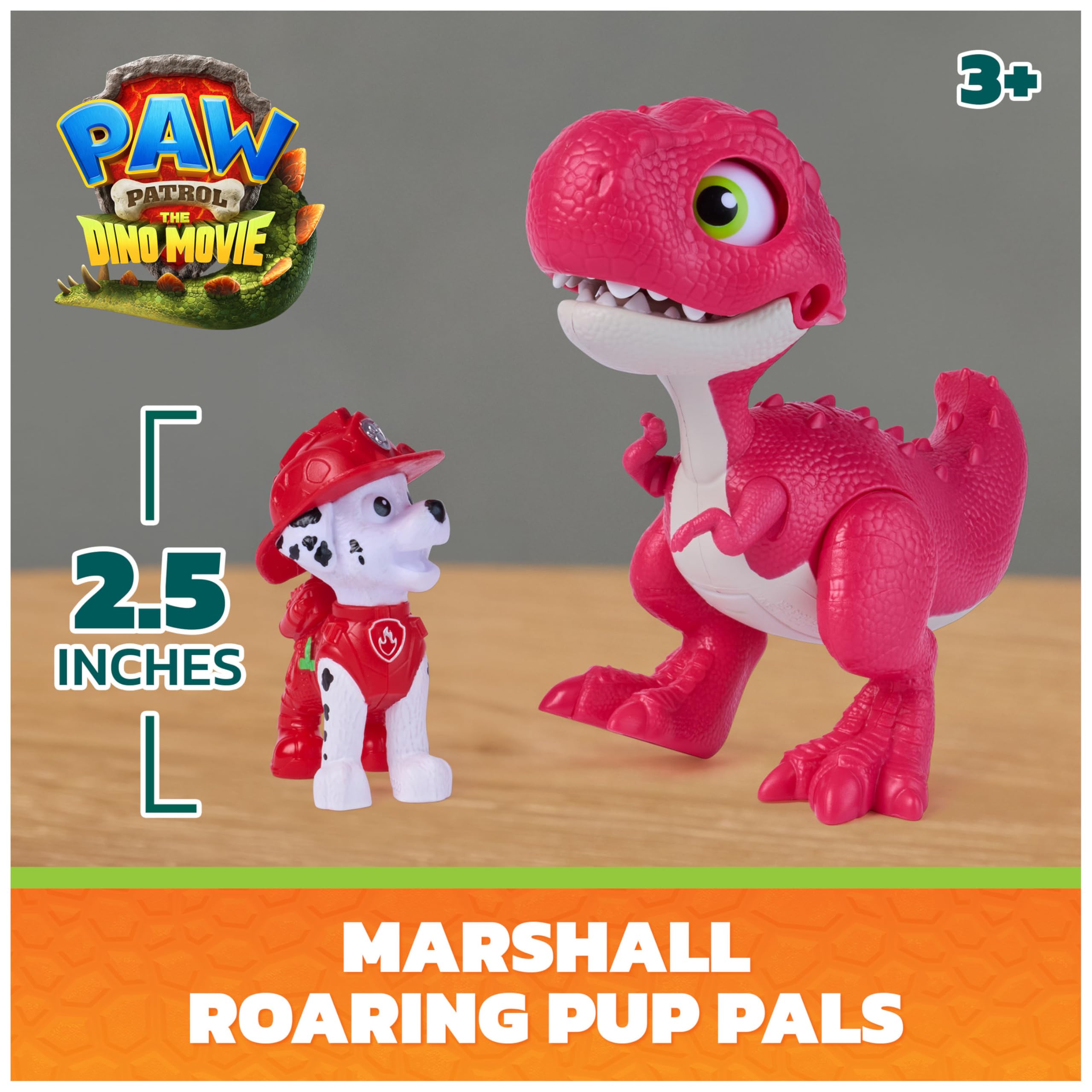 Paw Patrol Marshall Roaring Pup Pals Dino Movie Action Figure - Ages 3+ 2