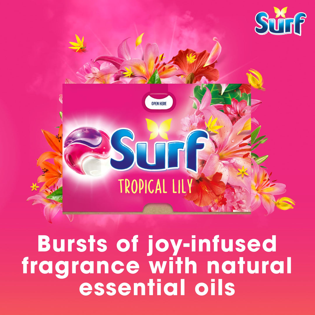 Surf Tropical Lily Laundry Detergent Capsules (78 Wash, Plastic-Free Box)