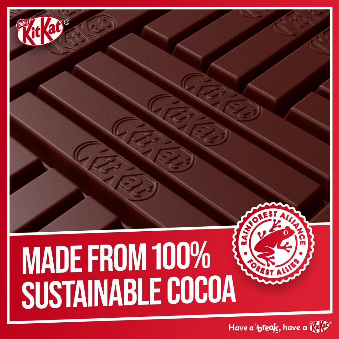 KitKat 2 Finger Dark Chocolate Biscuit Bars – 8 Pack (8 x 20.7 g) | Crisp Wafer & Smooth Dark Chocolate Snack