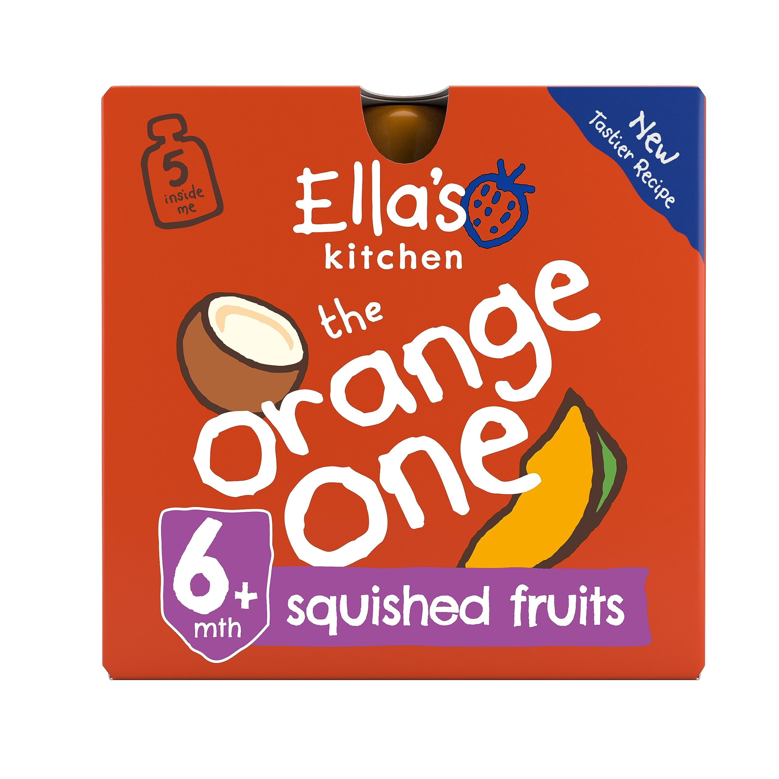 Ella's Kitchen The Orange One Organic Fruit & Juice Blend, 5 x 90g Pouches 1