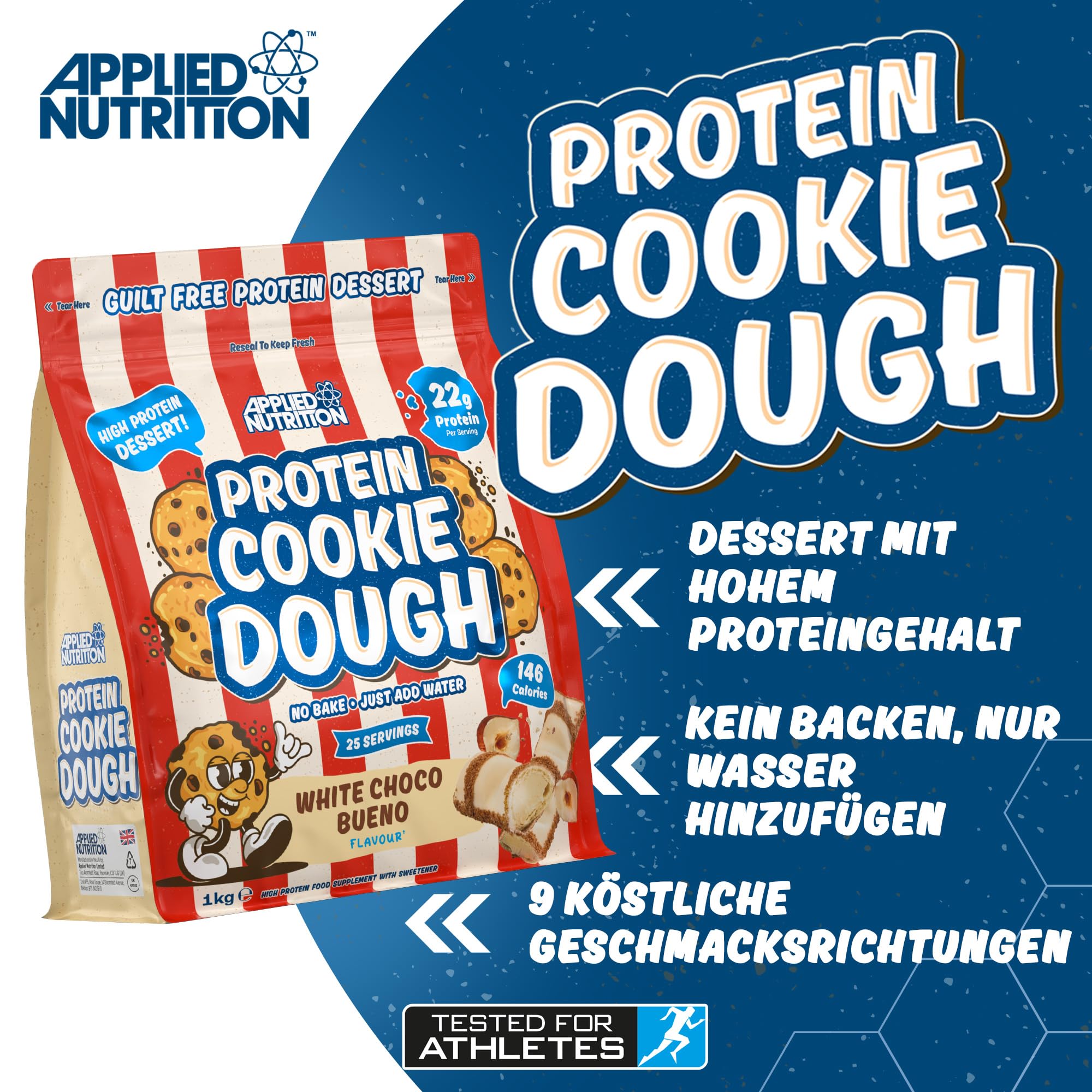 Applied Nutrition Protein Cookie Dough - High Protein Snack, 22g+ Protein, 1kg Pouch 2