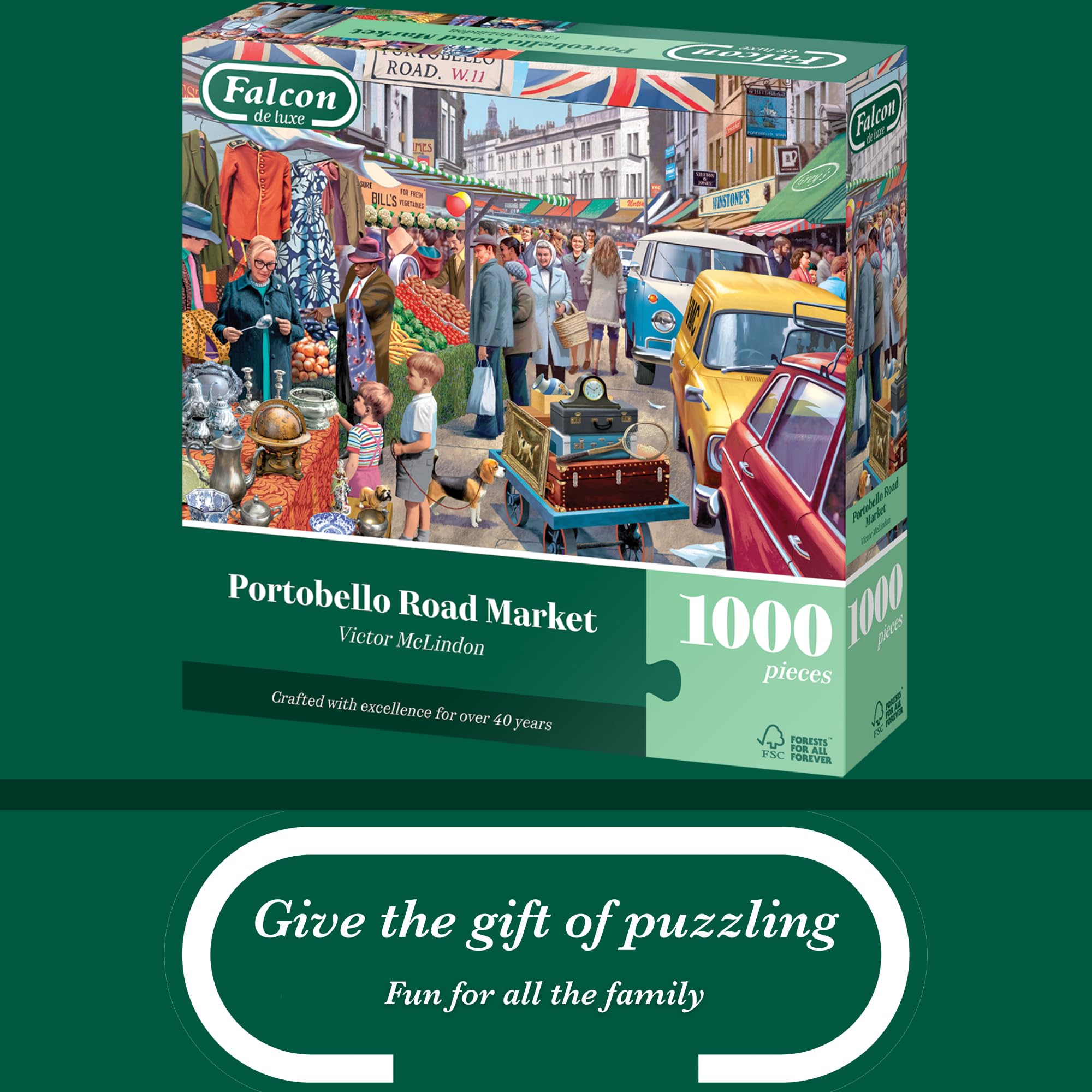 Falcon - Portobello Road Market 1000 Piece Jigsaw Puzzle for Adults 2