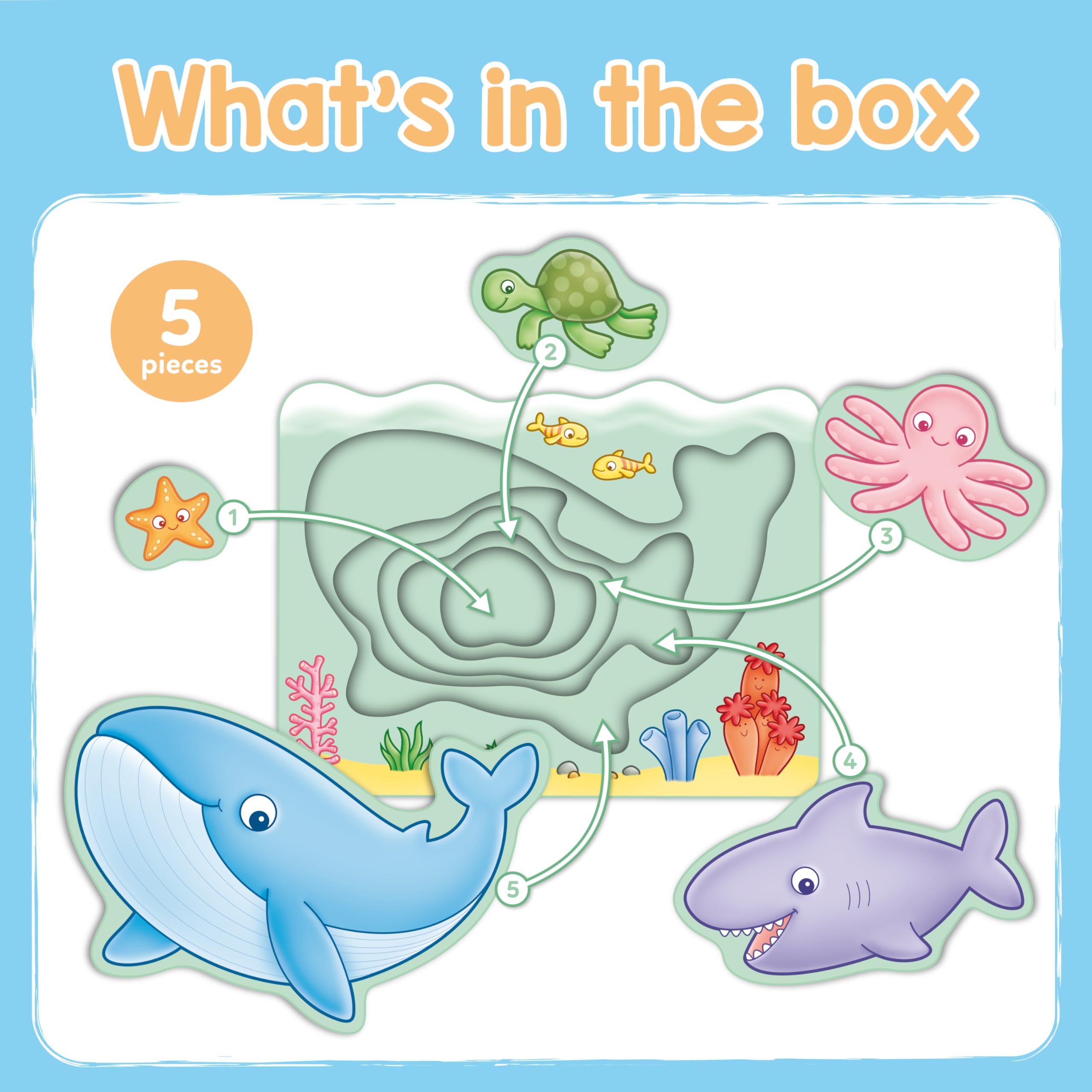 Orchard Toys Under The Sea Wooden Nesting Puzzle - Ages 1+ | 5 Sea Creatures | Educational Toy 5