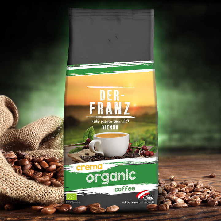 Der-Franz Crema Organic Coffee, Ground, 1000 g
