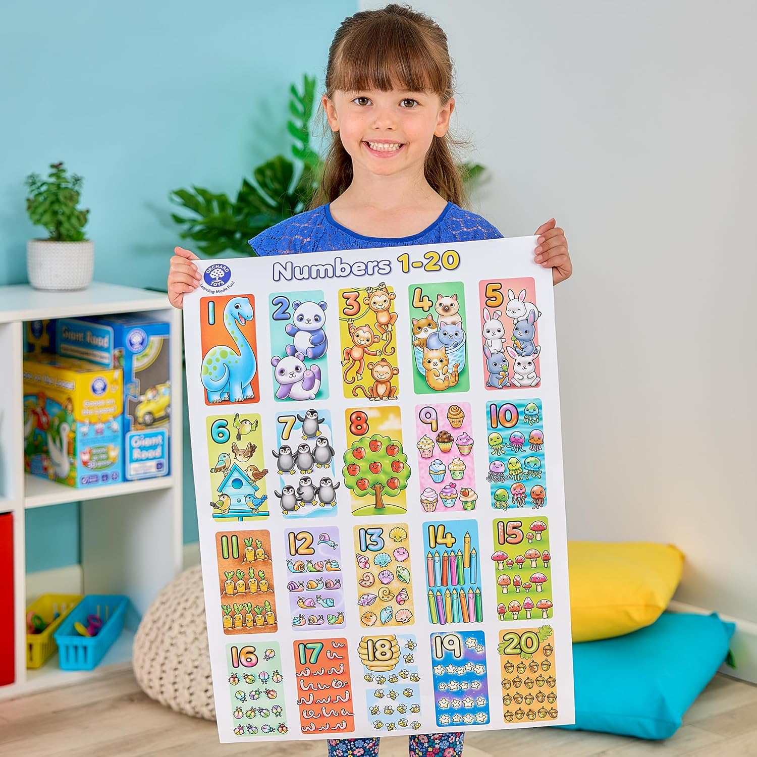 Orchard Toys Giant Number Puzzle - Educational 1-20 Jigsaw for Kids Ages 3+ 6