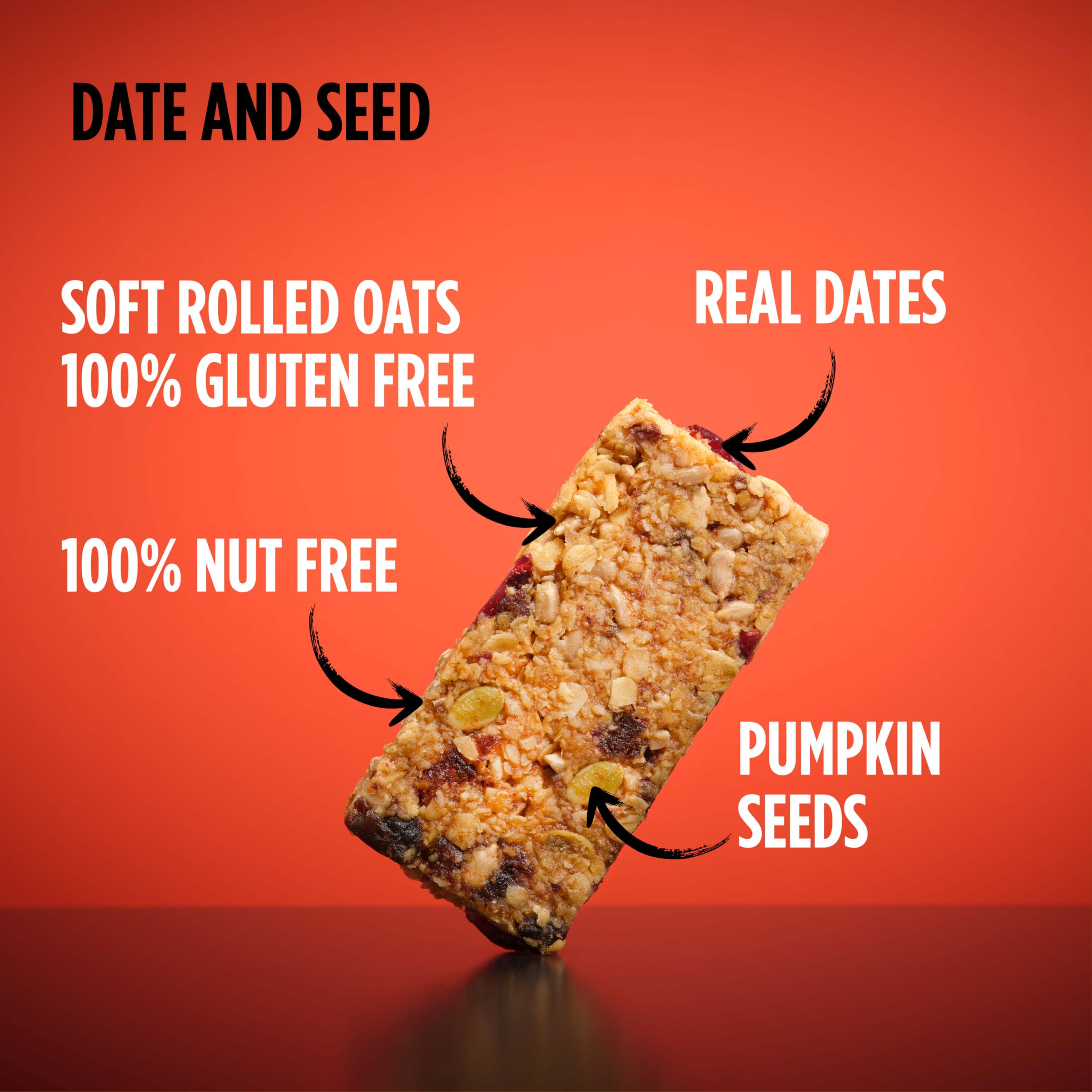 Getbuzzing Nut Free Oat Flapjack Healthy Snack & Energy Bars - Date & Seed, 20 Pack 8