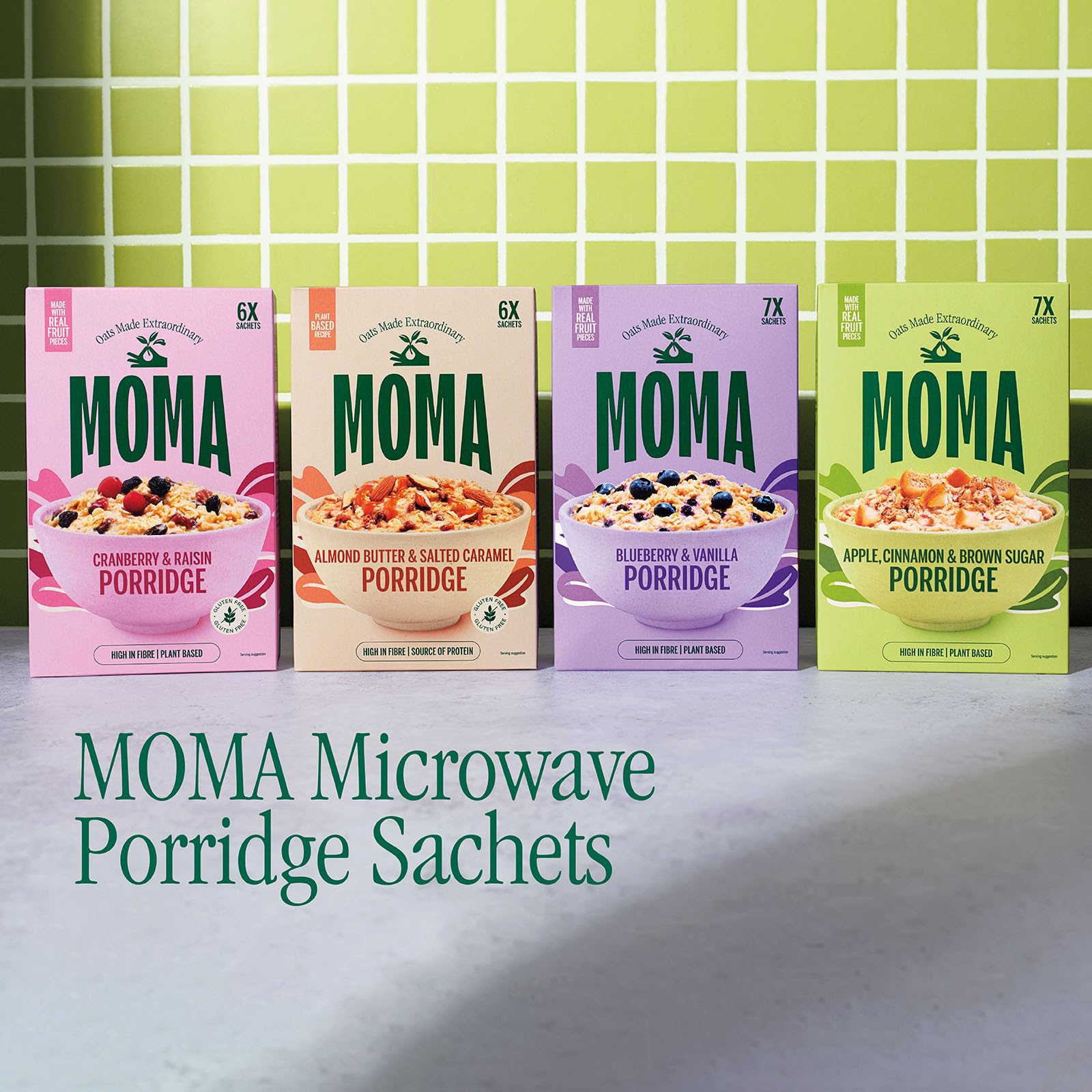 MOMA Blueberry & Vanilla Porridge Sachets - 7 x 40g - Made with British Oats 7