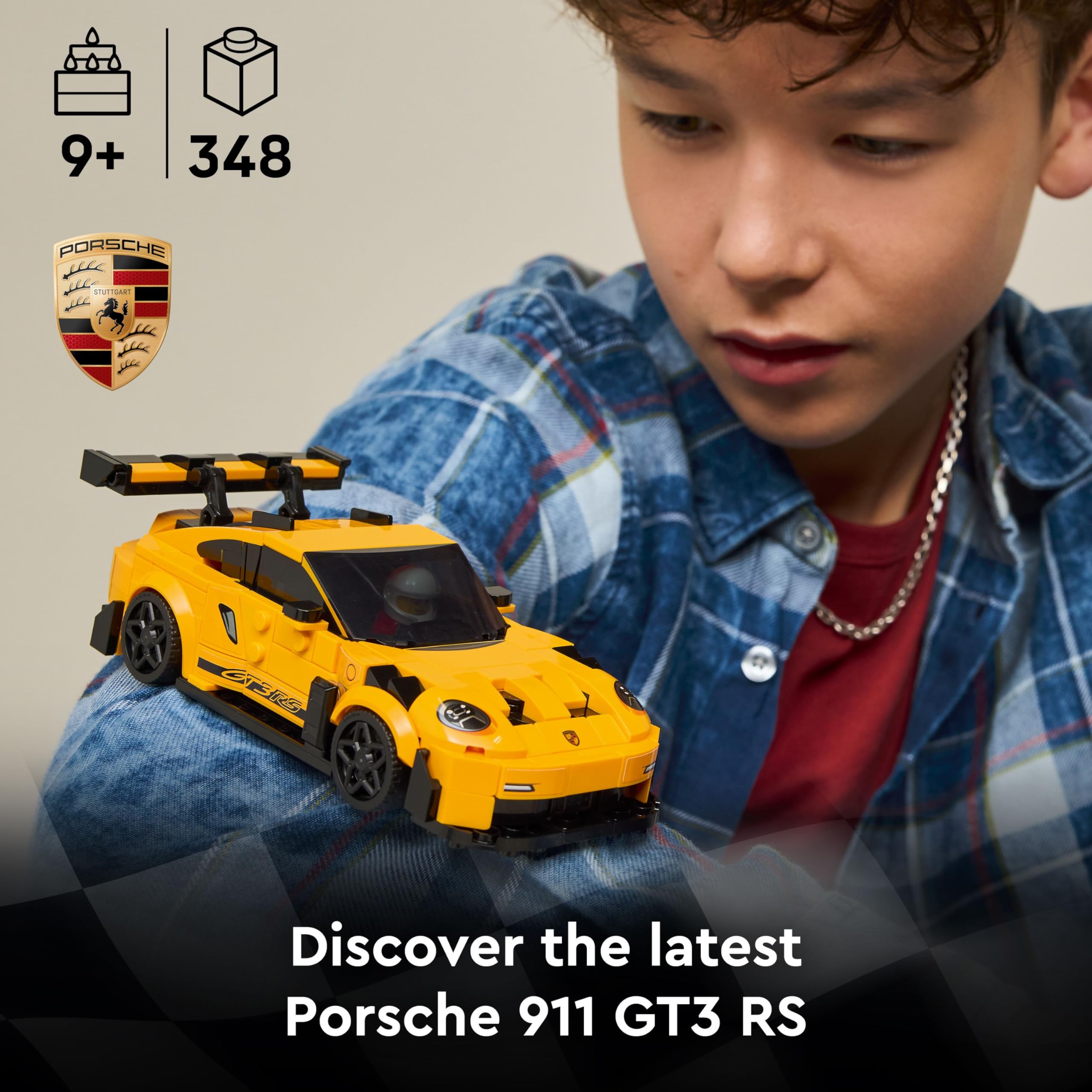 LEGO Speed ​​Champions Porsche 911 GT3 RS Supersportwagen-Spielzeug – Bauset für Kinder ab 9 Jahren