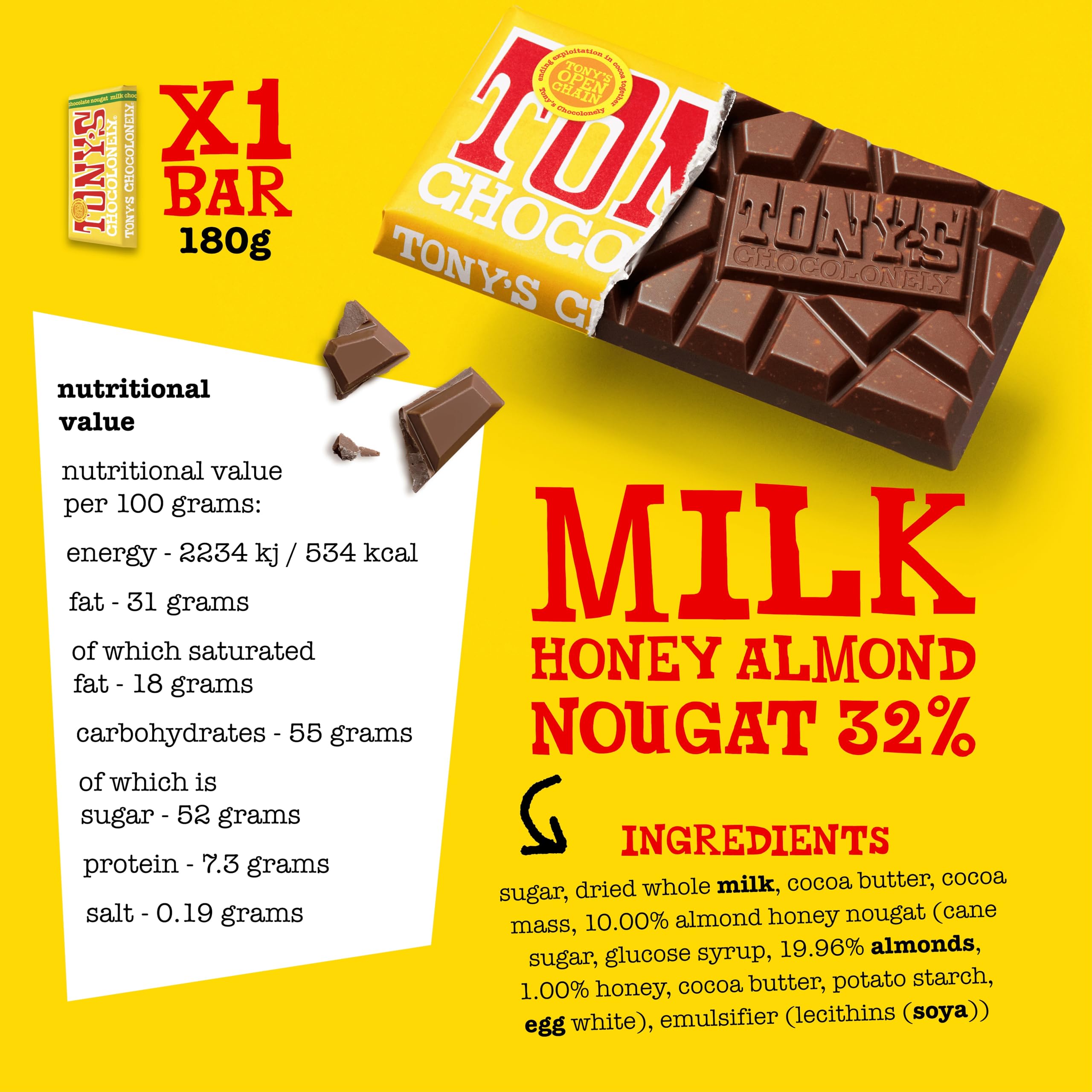 Tony's Chocolonely - Rainbowpack Classic Chocolate Variety Pack (6 x 180g) 9