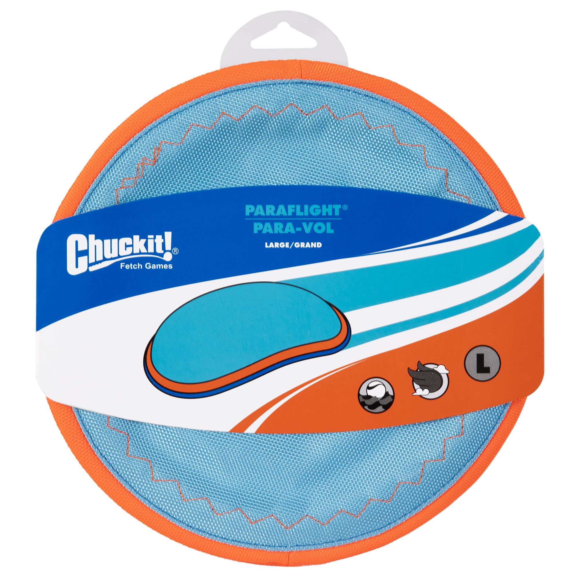 Chuckit! Paraflight Dog Toy - Floating Flying Disc for Fetch Play | Large Size | Durable Polyester 7