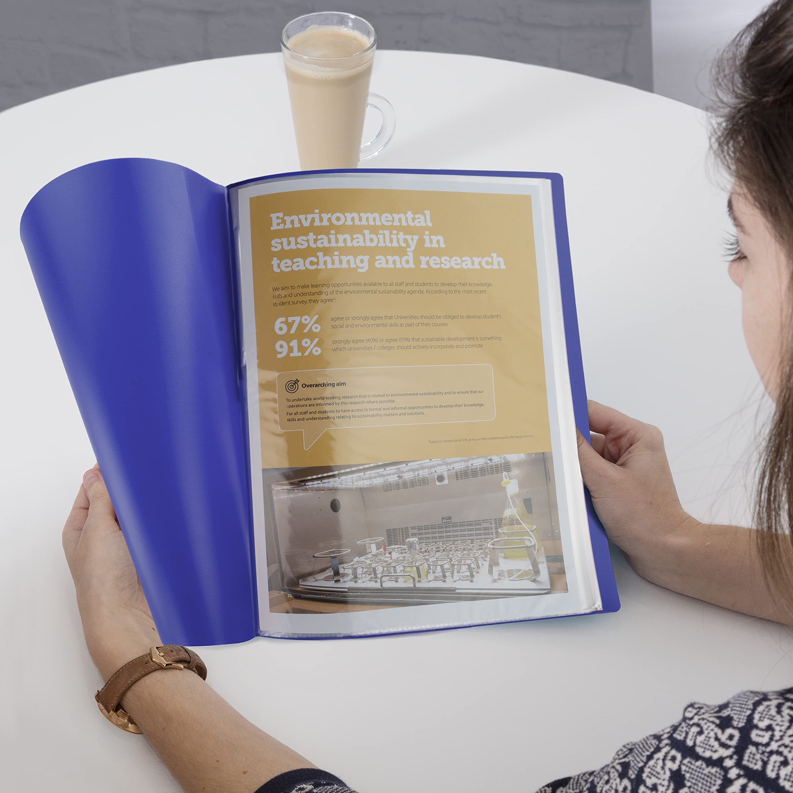 RAPESCO Presentation Folder - 20 Pockets | A4 Size | Blue Polypropylene with Antibacterial Protection 4