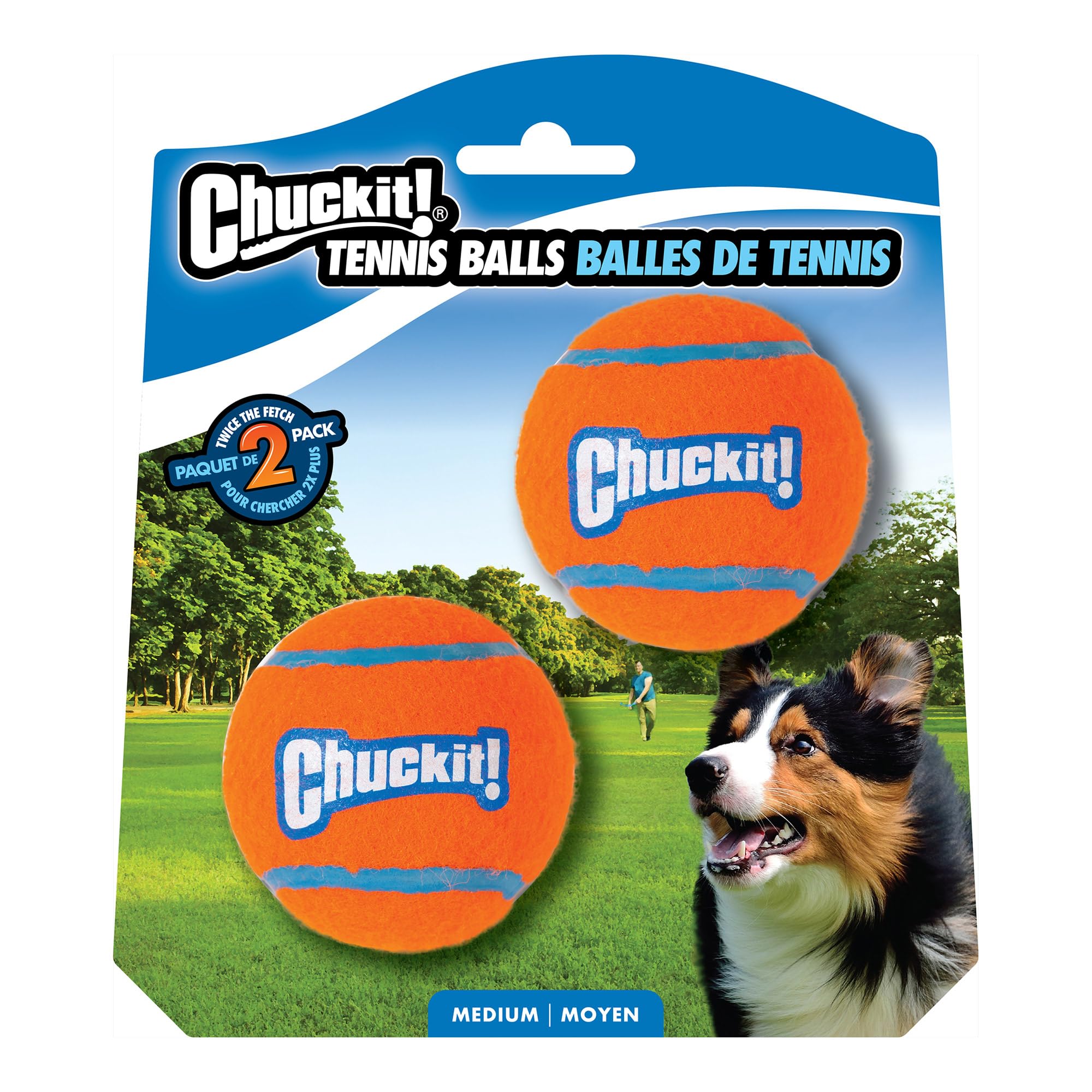 Chuckit! Tennis Dog Balls - Medium, High Bounce, Floating, Non-Abrasive Felt - 2 Pack 3