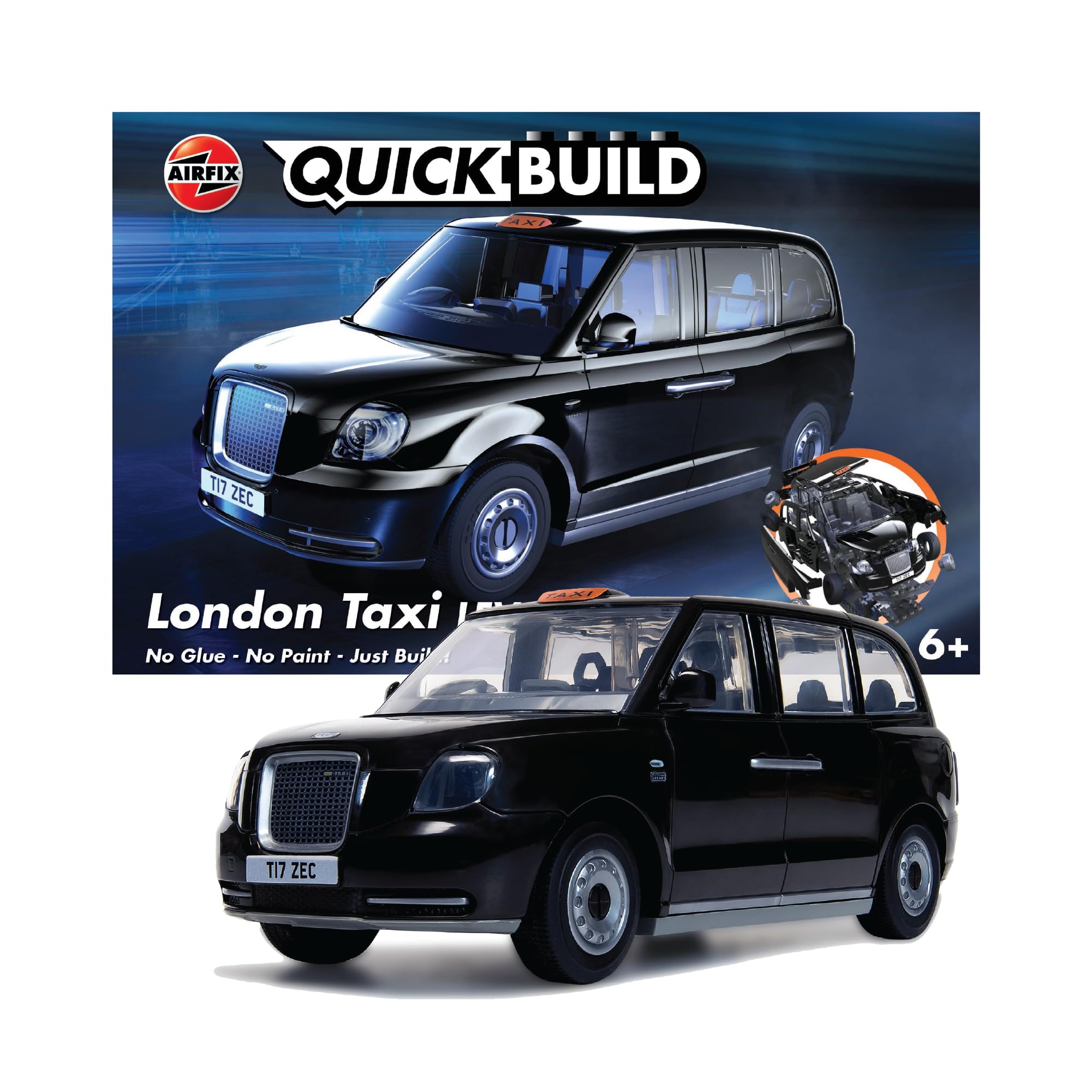 Airfix QUICKBUILD J6051 London Taxi Model Car Kit - Snap-Together Plastic Building Set for Kids 6+ 1