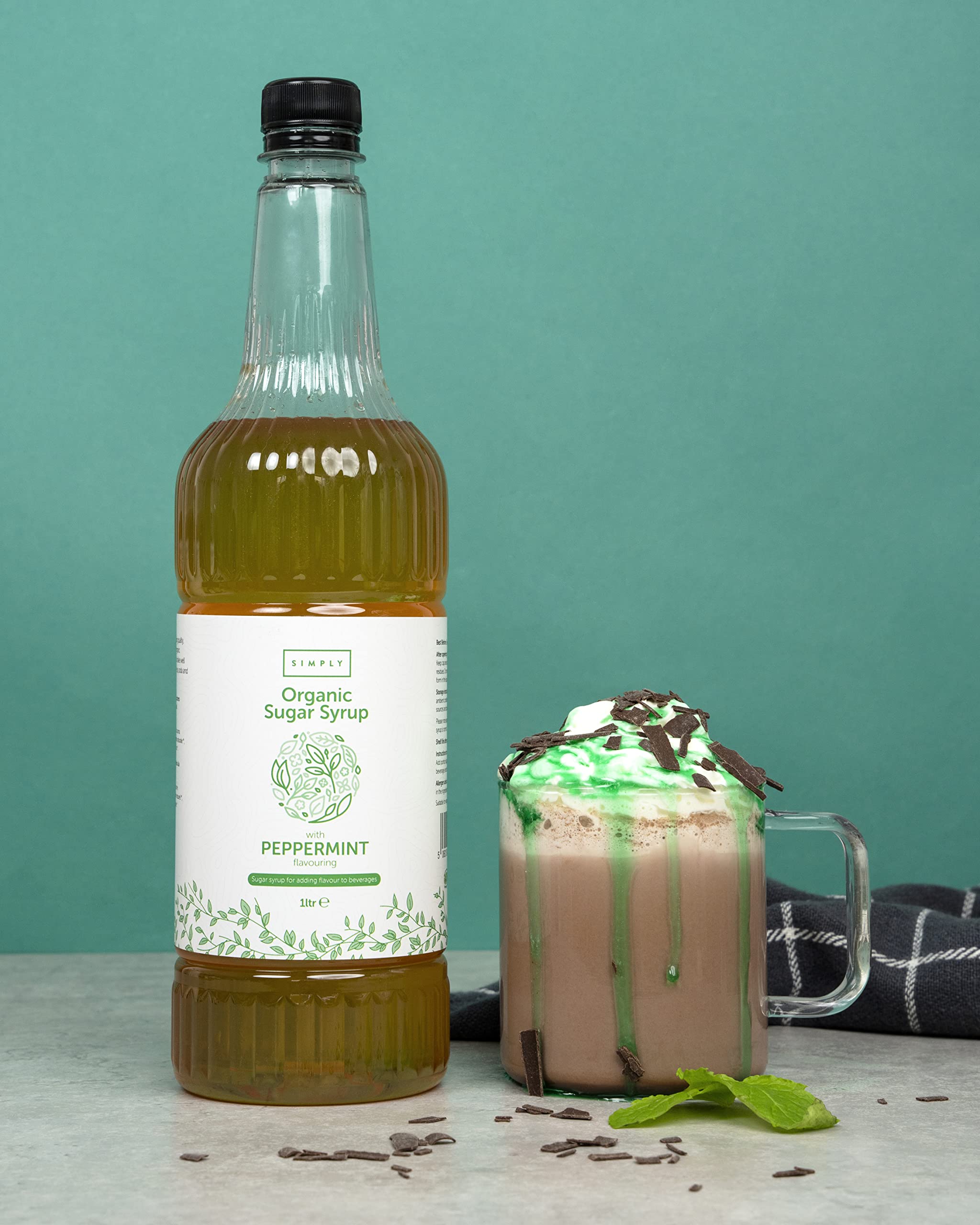 Simply Organic Peppermint Syrup - Vegan & Nut Free Natural Flavoured Syrup for Beverages & Baking 2