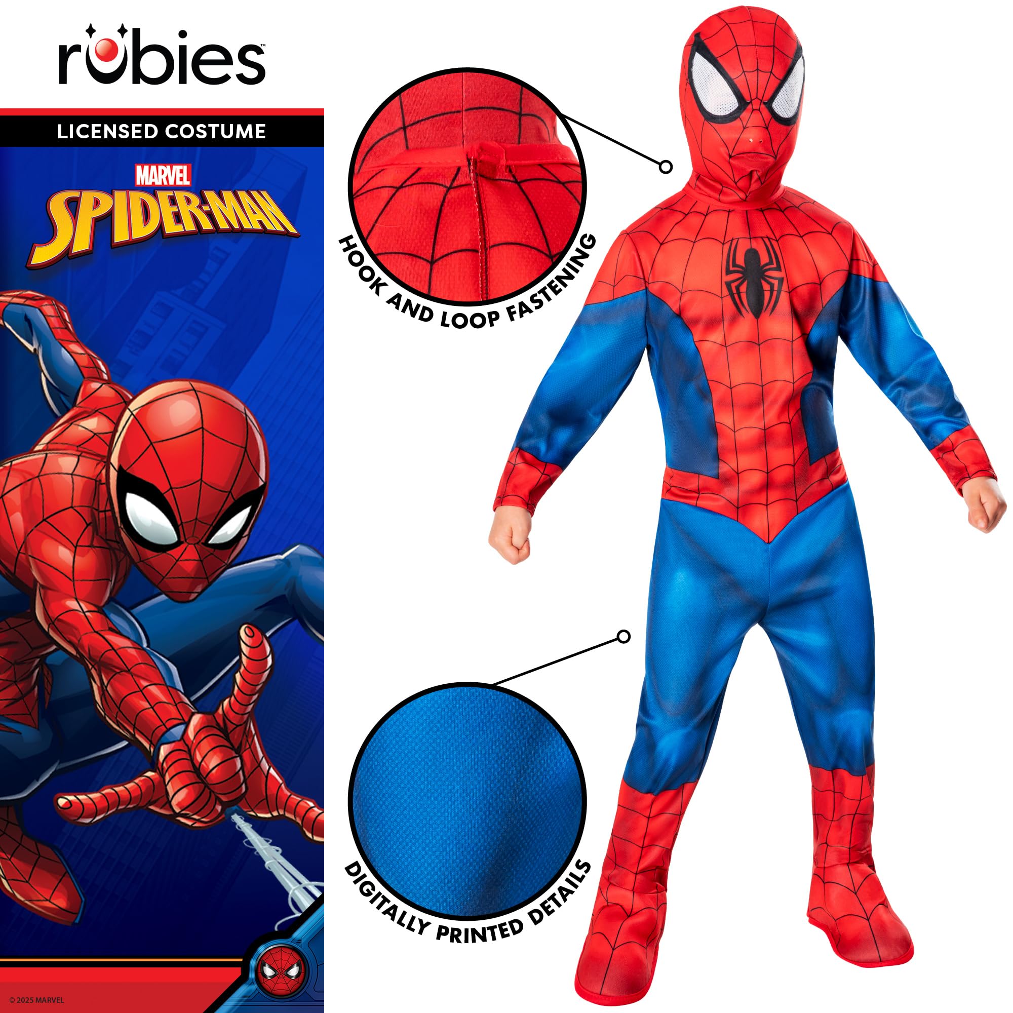 Rubies Official Marvel Spider-Man Classic Child Costume - Size 7-8 Years (122-128 cm) 4
