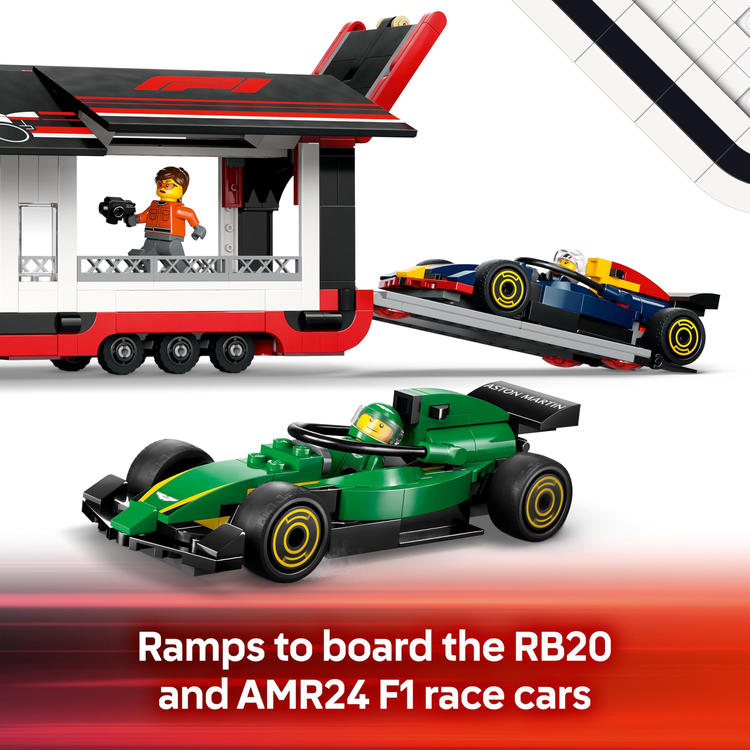 LEGO City F1 Truck with RB20 & AMR24 F1 Cars Building Set 60445 | Ages 8+ 4